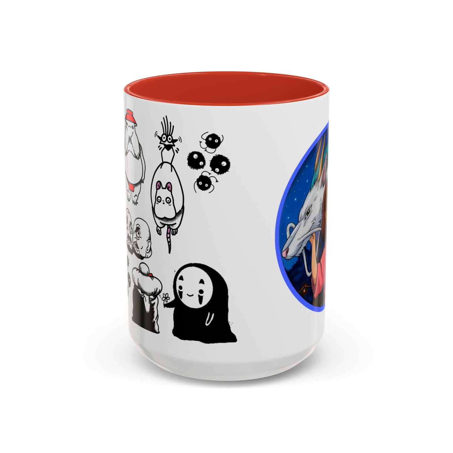 Spirited Away Moments Accent Mug – Color Handle Ghibli Cup 11oz & 15oz – Chihiro and Haku Anime Scene Gift