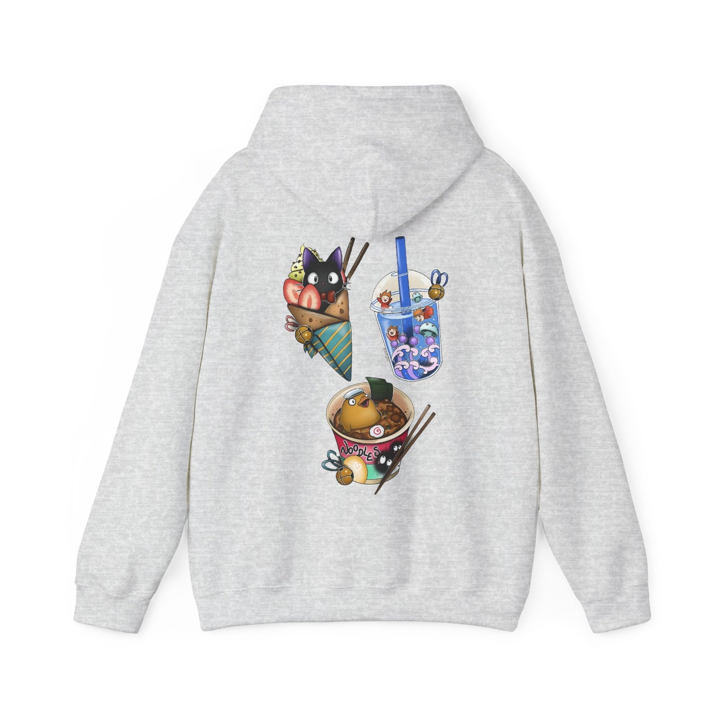Studio Ghibli Food Back Print Hoodie – 100% Cotton Anime Hoodie with Iconic Ghibli Dishes on the Back