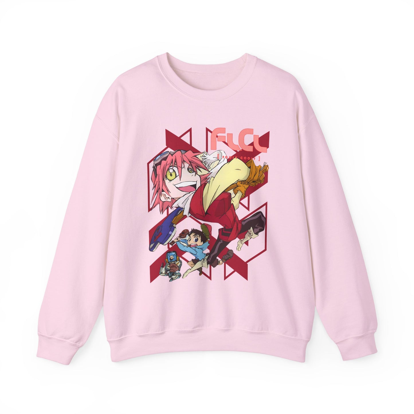 FLCL Sweatshirt – 100% Cotton Gildan 18000 | Fooly Cooly Retro Anime Pullover for True Fans