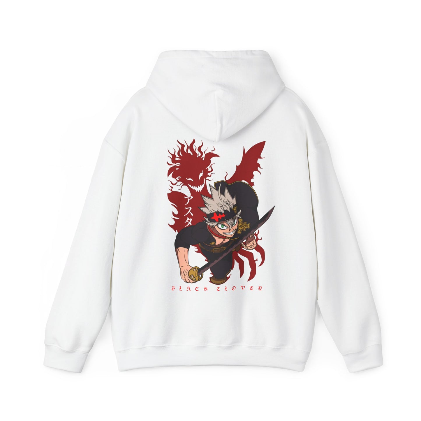 Asta Black Clover Back Print Hoodie – 100% Cotton Anime Pullover for Shonen Fans