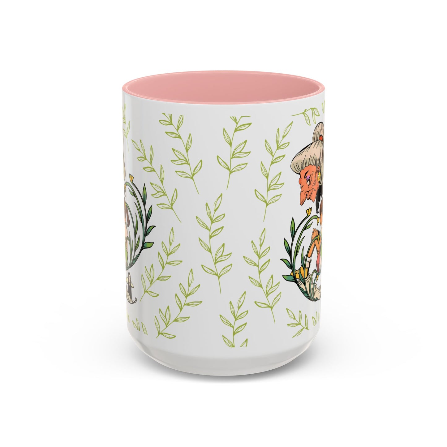 Spirited Away Chihiro Accent Mug – Studio Ghibli Coffee Cup with Colored Handle – 11oz & 15oz Ceramic Anime Gift
