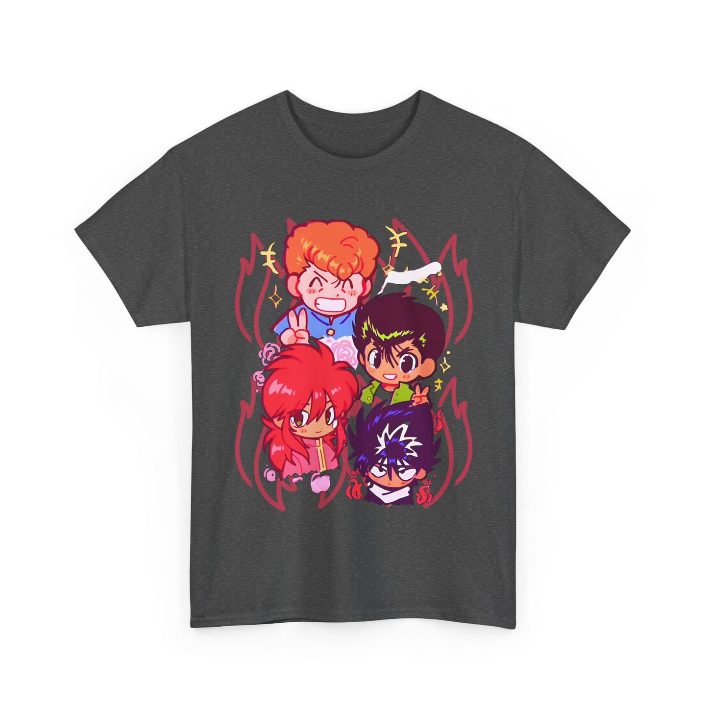 Yu Yu Hakusho T-Shirt – 100% Cotton Retro Anime Tee Featuring Yusuke and Team