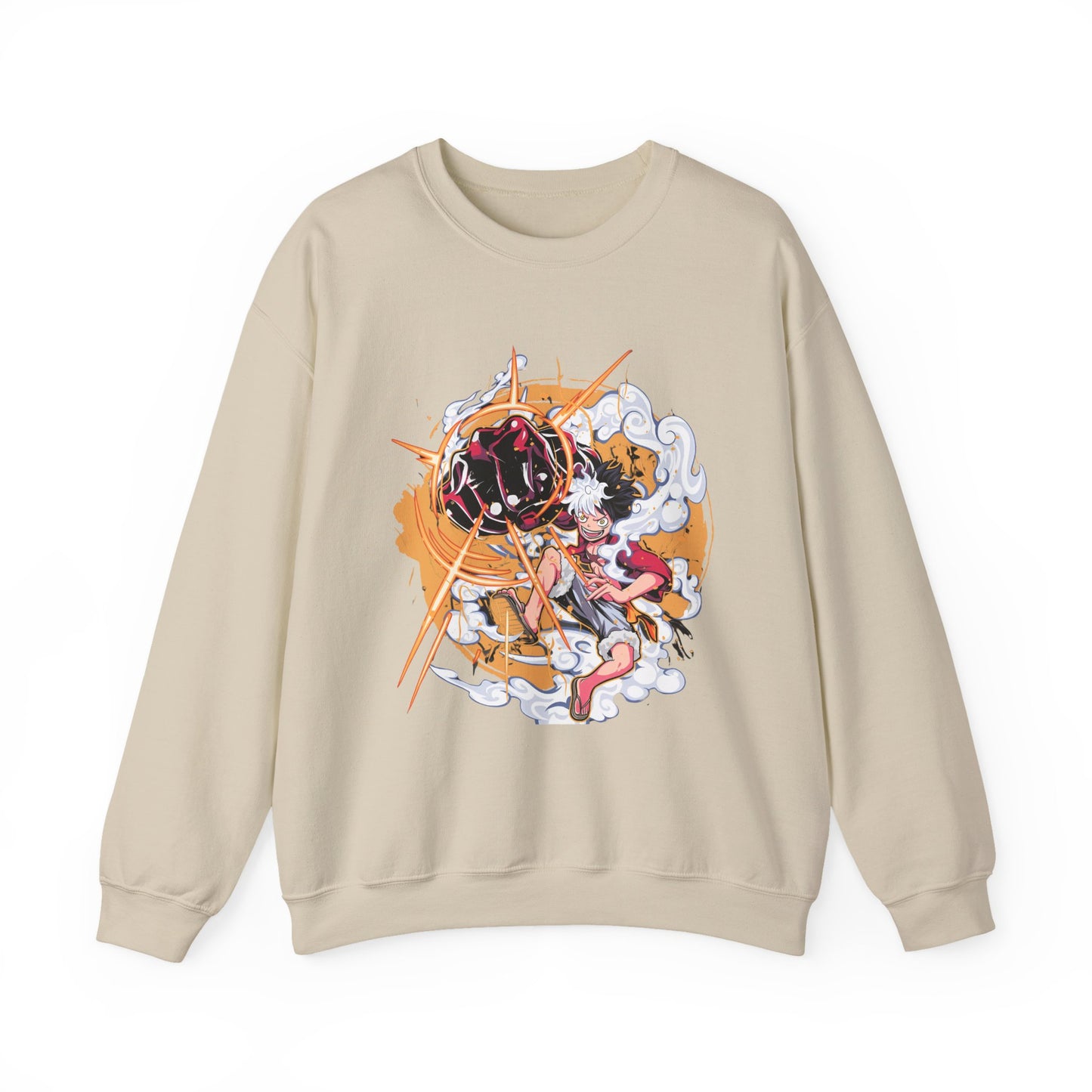 Power Luffy Sweatshirt – 100% Cotton One Piece Anime Pullover for Fans