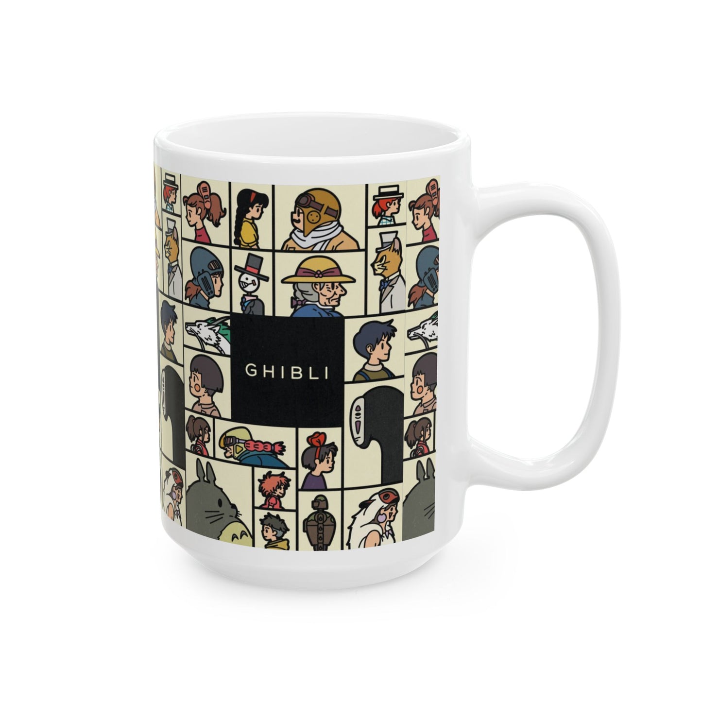Studio Ghibli Characters Sketch Mug – 11oz & 15oz Ceramic Anime Coffee Cup