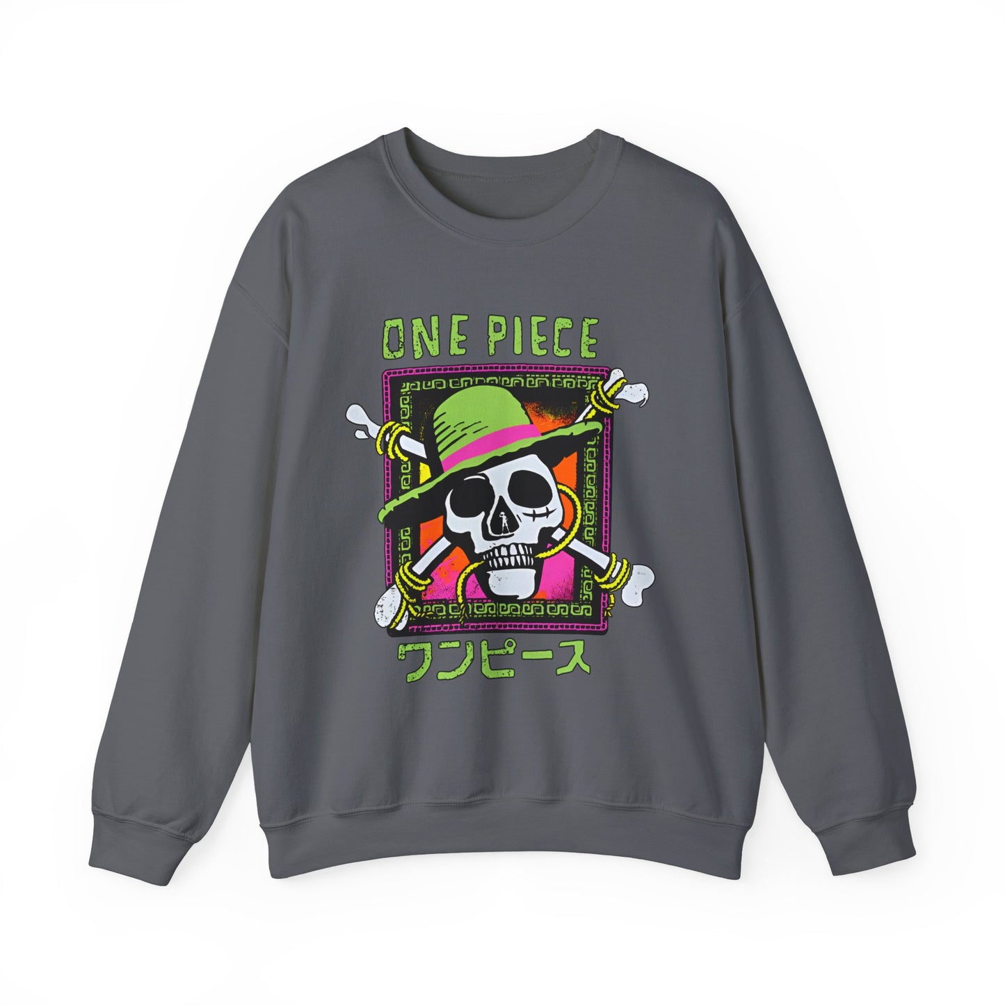 Straw Hat Pirates One Piece Sweatshirt – 100% Cotton Anime Crewneck for Fans
