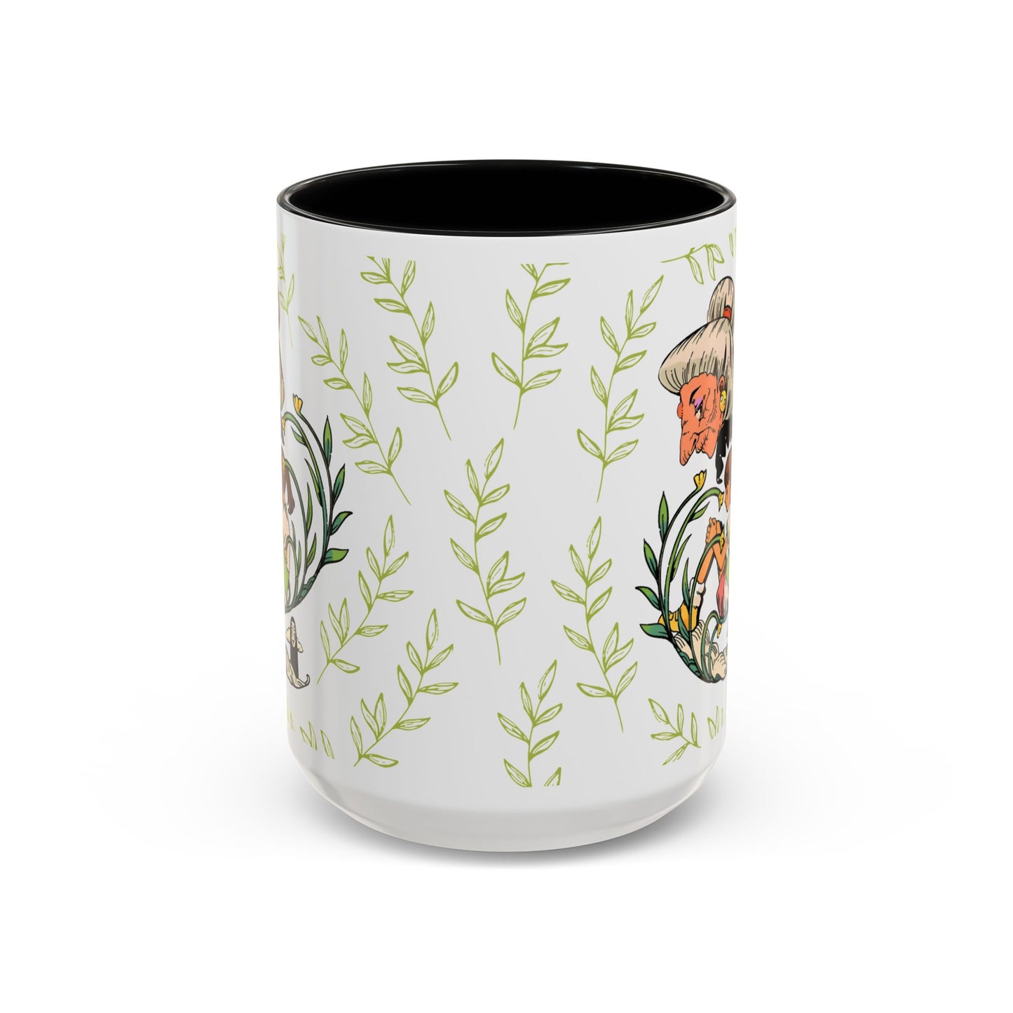Spirited Away Chihiro Accent Mug – Studio Ghibli Coffee Cup with Colored Handle – 11oz & 15oz Ceramic Anime Gift