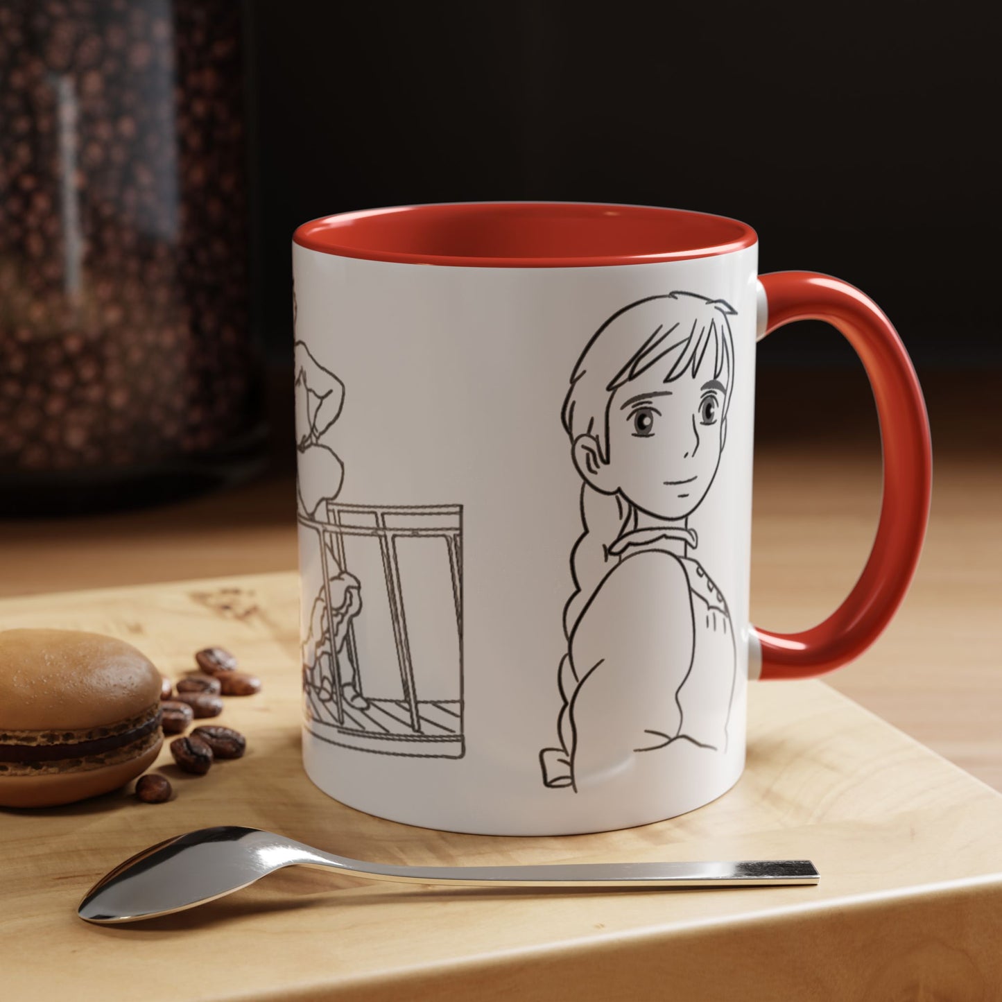 Sophie and Howl Accent Mug – Romantic Ghibli Color Handle Cup 11oz & 15oz – Howl’s Moving Castle Anime Love Gift