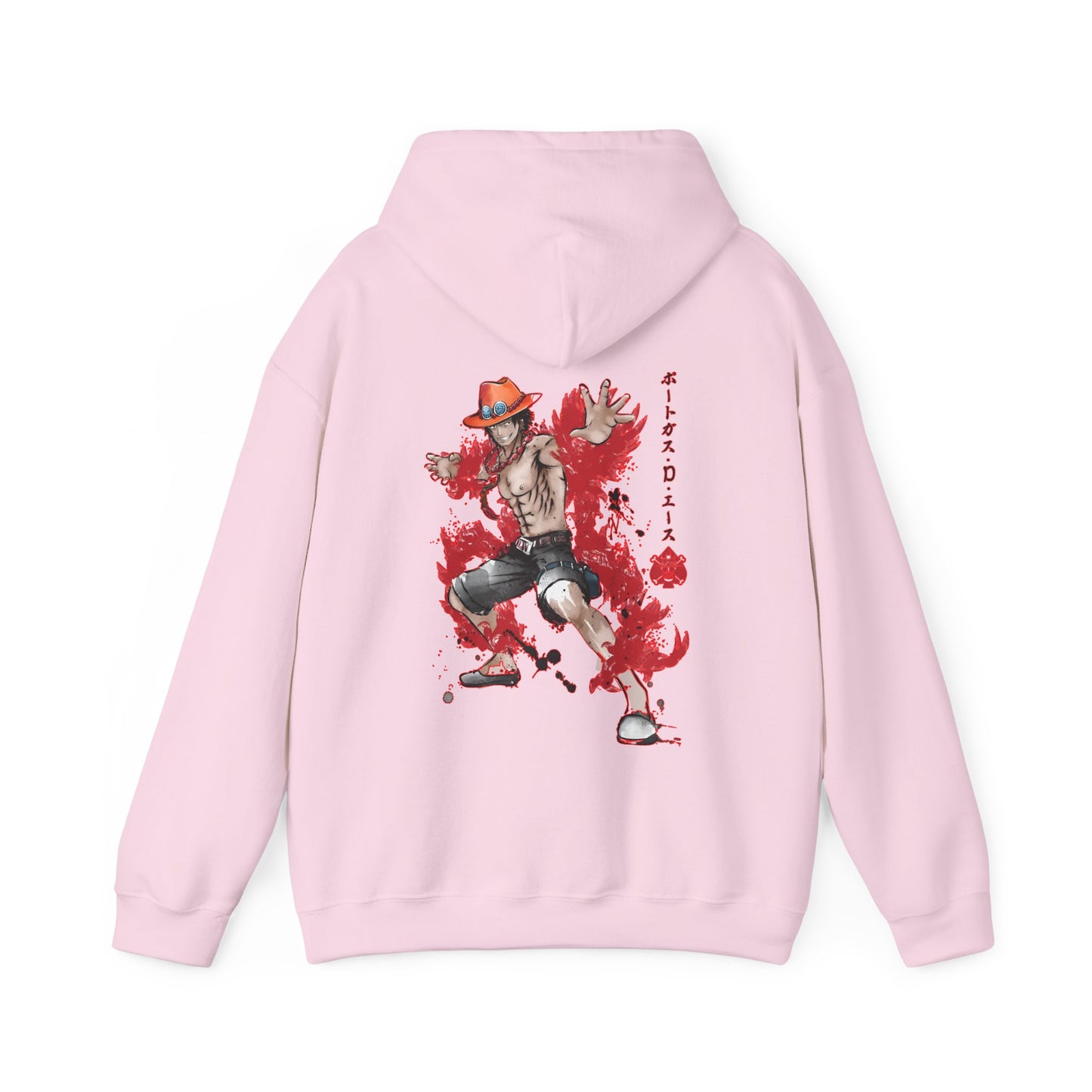 Portgas D. Ace Back Print Hoodie – 100% Cotton One Piece Anime Sweatshirt