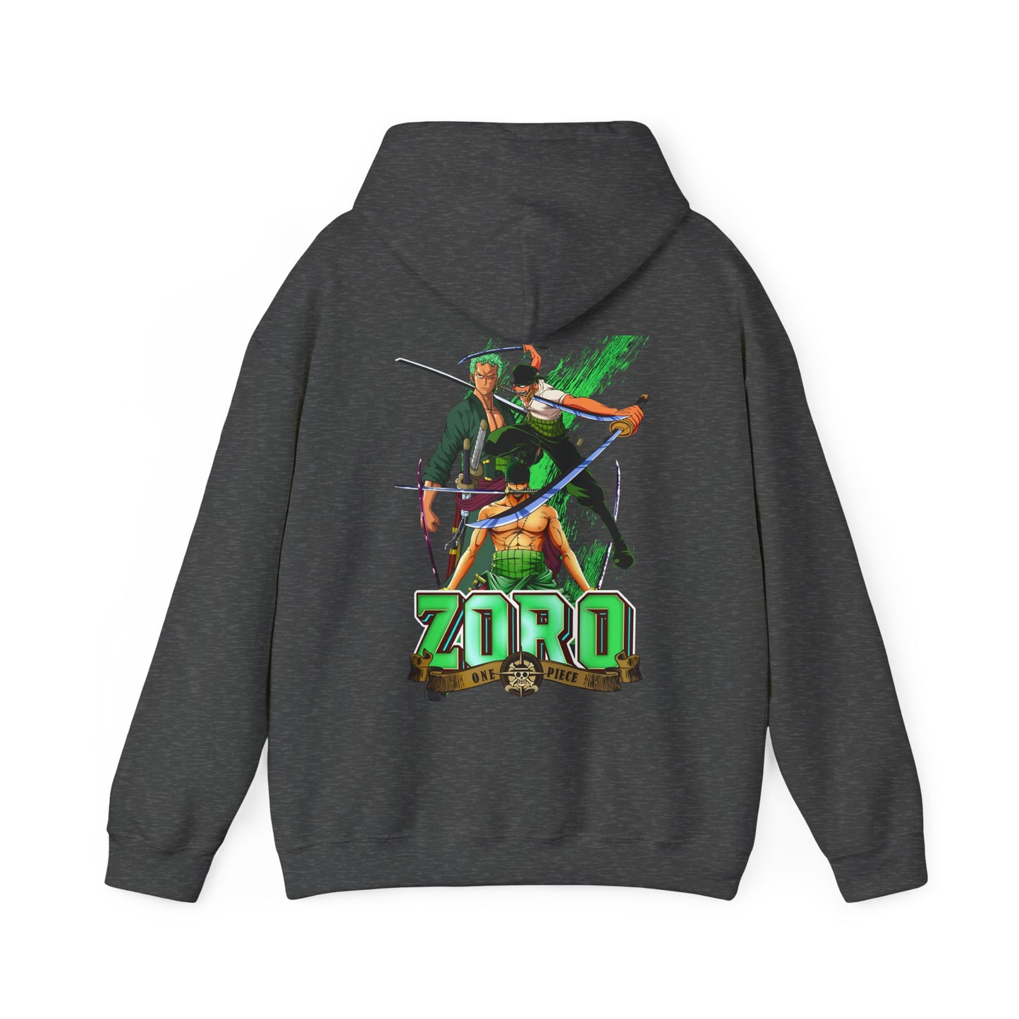 Roronoa Zoro Sword Back Print Hoodie – 100% Cotton One Piece Anime Hoodie