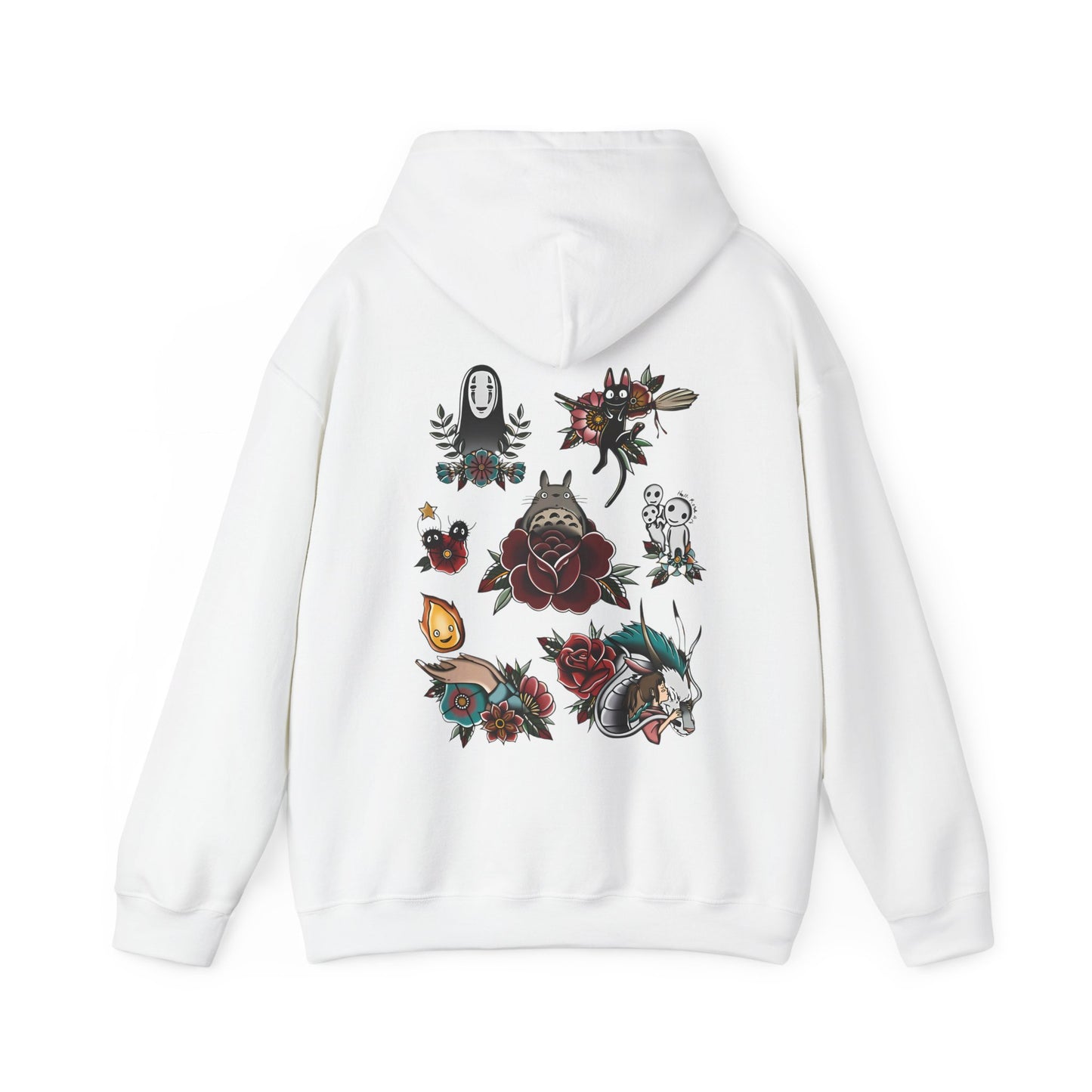 Studio Ghibli Characters Back Print Hoodie – 100% Cotton Anime Pullover Featuring Iconic Ghibli Designs