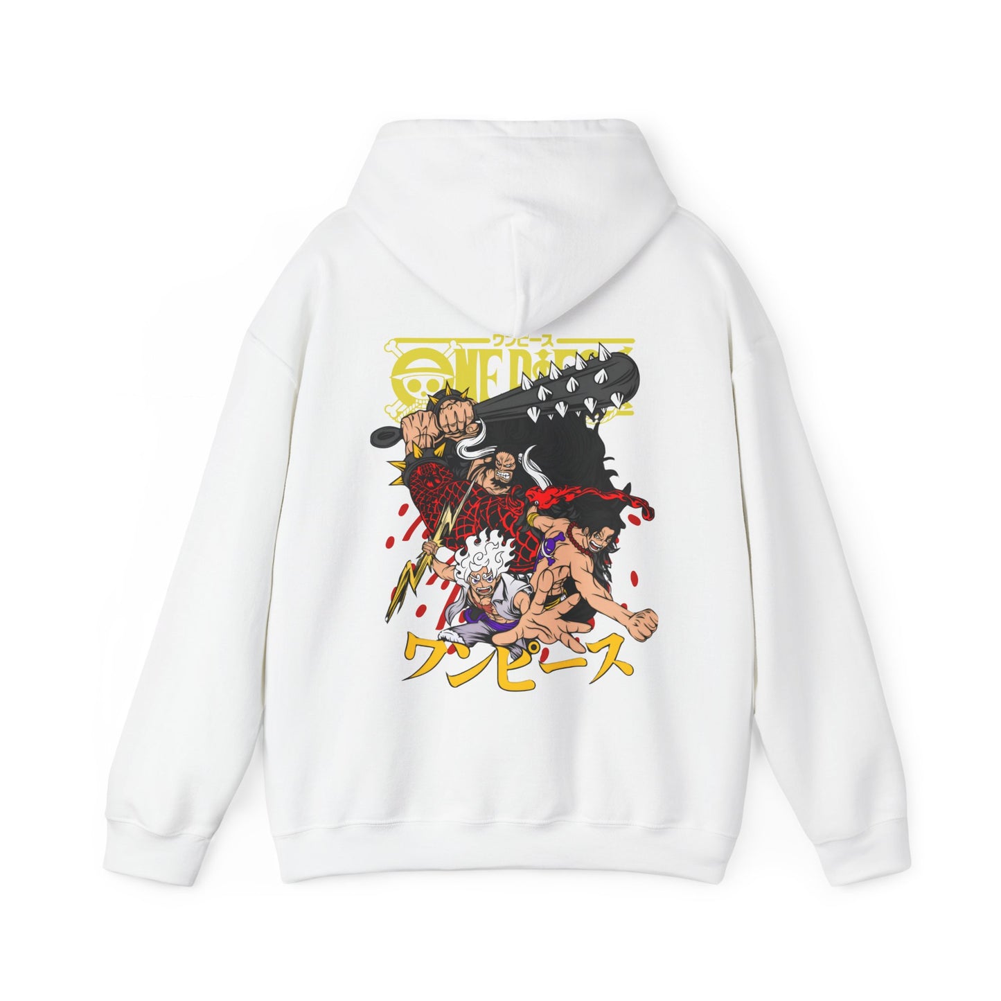 Kaido, Luffy & Ace Back Print Hoodie – 100% Cotton One Piece Anime Sweatshirt