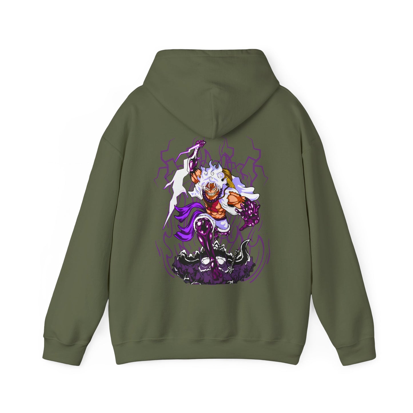 Luffy Gear 5 One Piece Back Print Hoodie – 100% Cotton Anime Hoodie for Straw Hat Fans