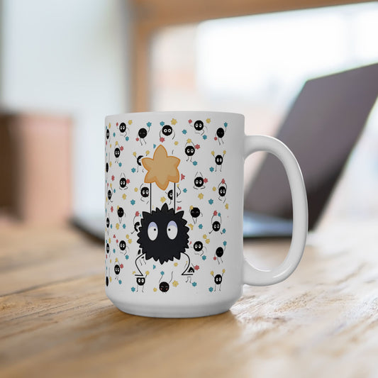 Soot Sprites Mug – Cute Studio Ghibli Coffee Cup – 11oz & 15oz Ceramic Anime Gift