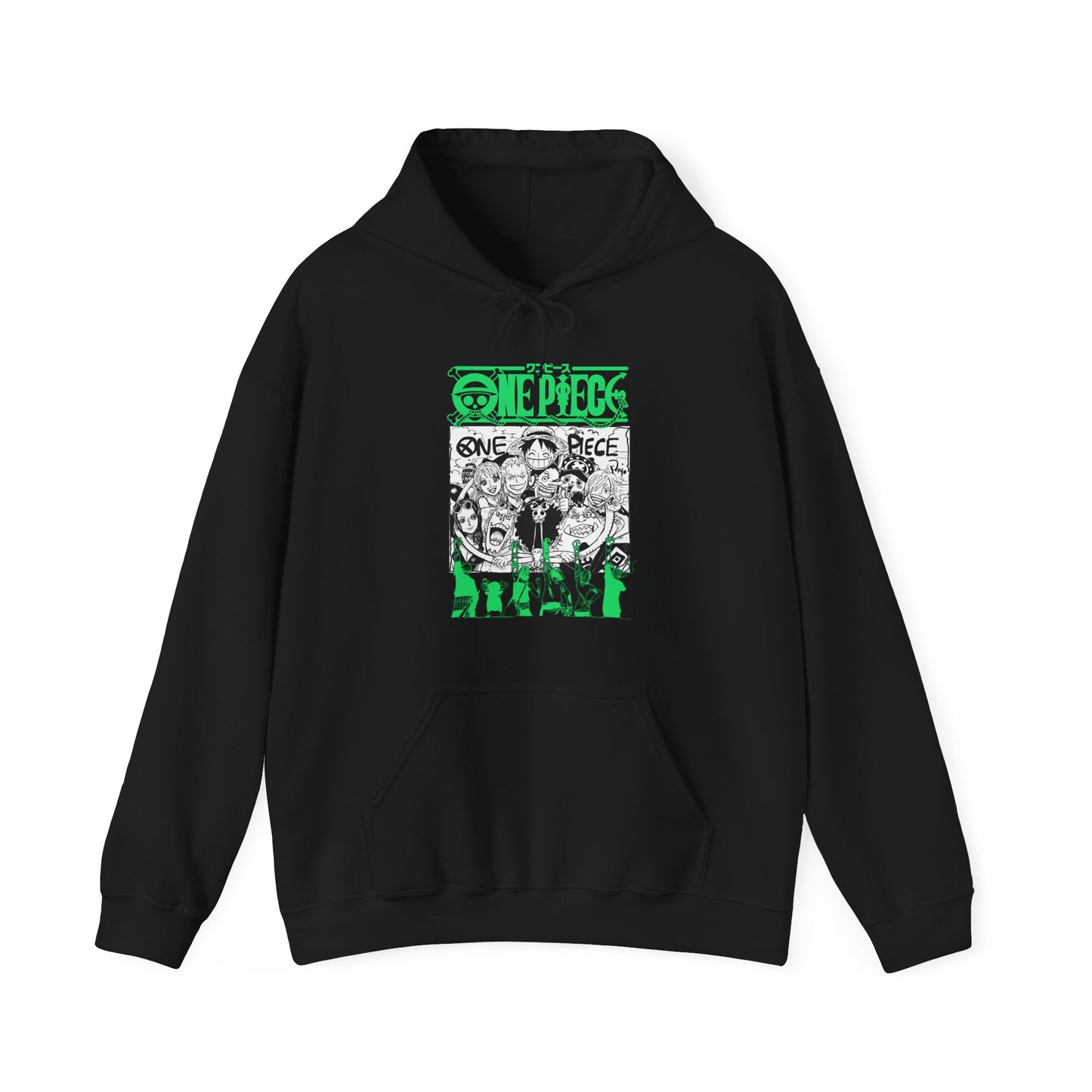 One Piece Characters Hoodie – 100% Cotton Anime Pullover Featuring Straw Hat Crew