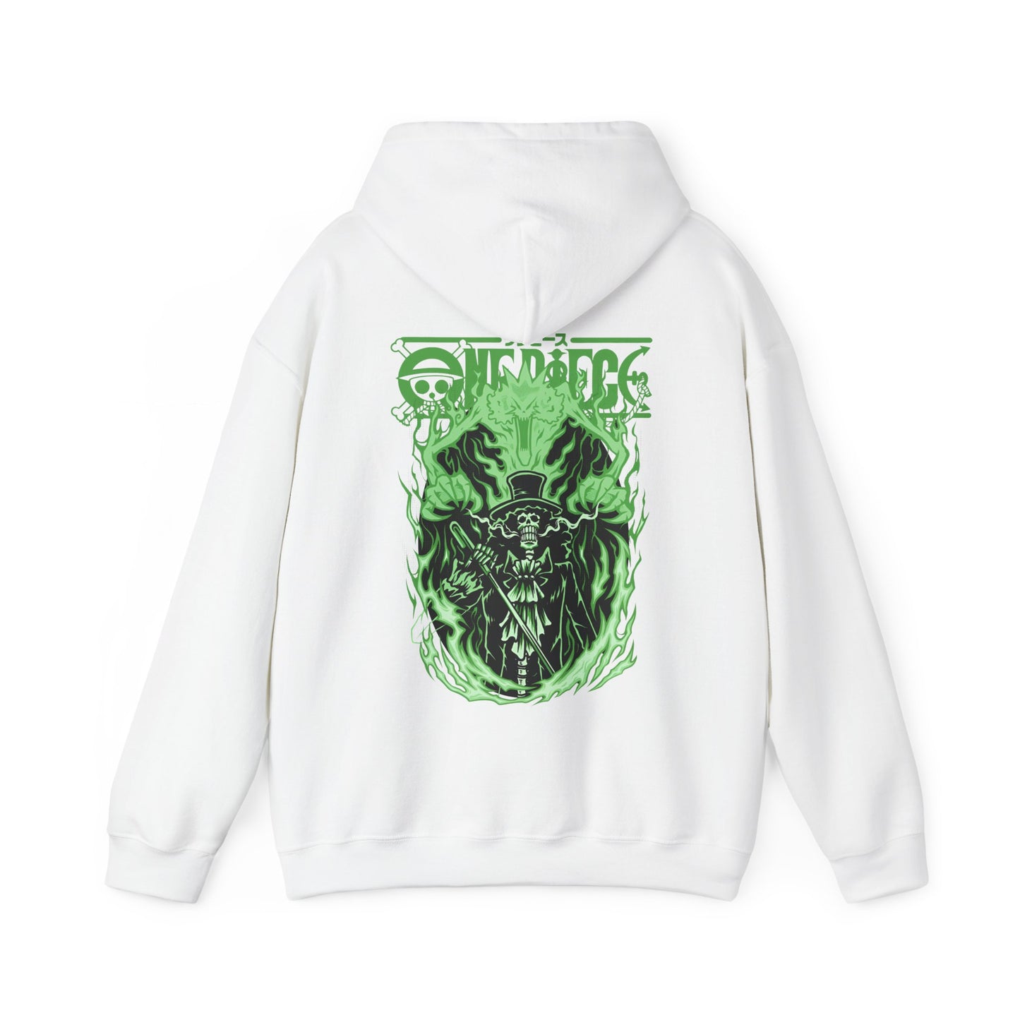 Brook One Piece Hoodie with Back Print – 100% Cotton Anime Pullover for Soul King Fans