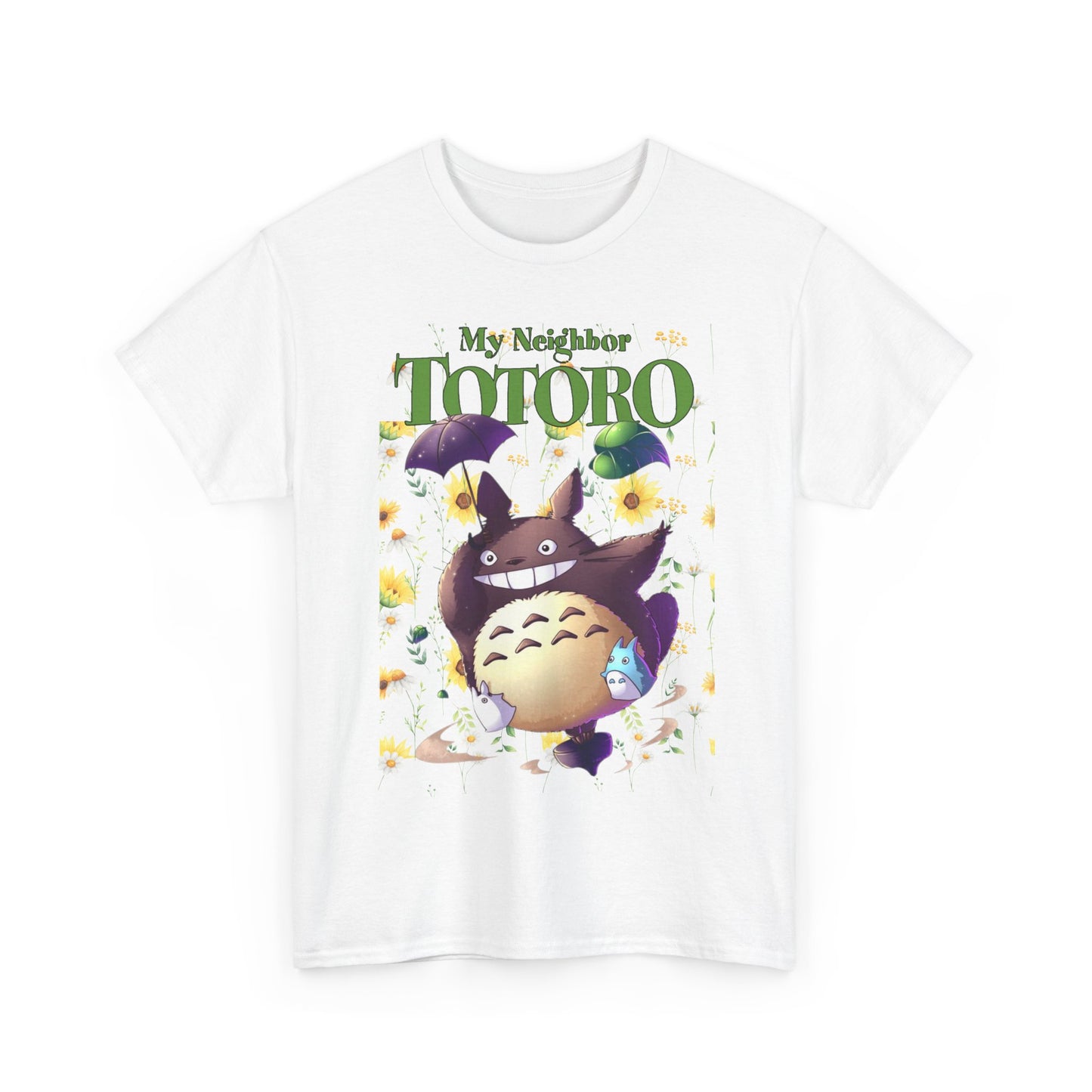 My Neighbor Totoro Umbrella T-Shirt 100% Cotton Studio Ghibli Tee