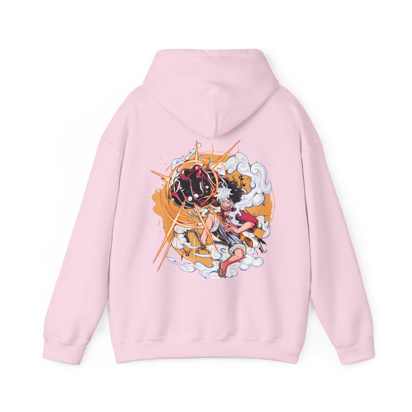 Power Luffy Back Print Hoodie – 100% Cotton One Piece Anime Pullover