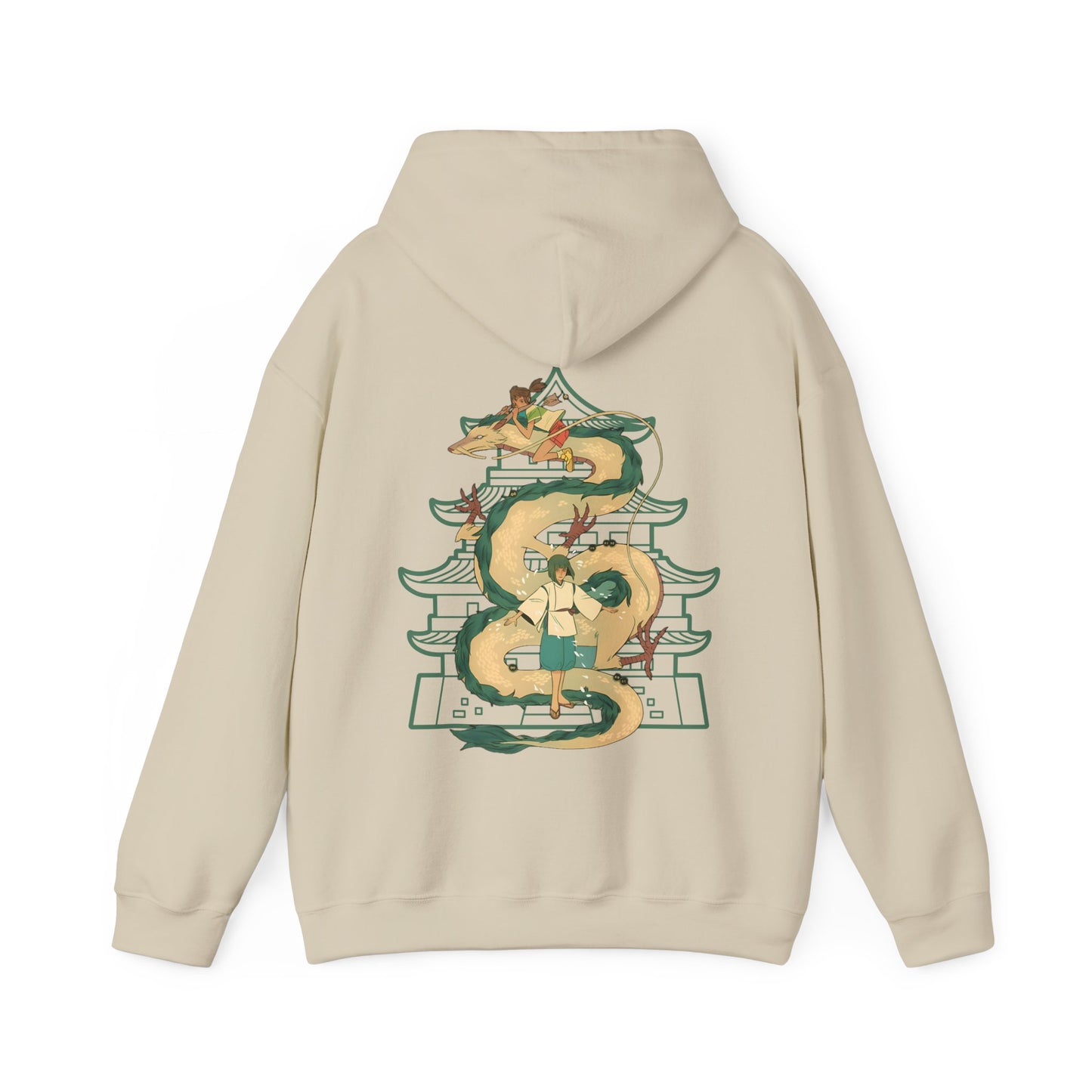 Haku Spirited Away Back Print Hoodie – 100% Cotton Studio Ghibli Anime Sweatshirt