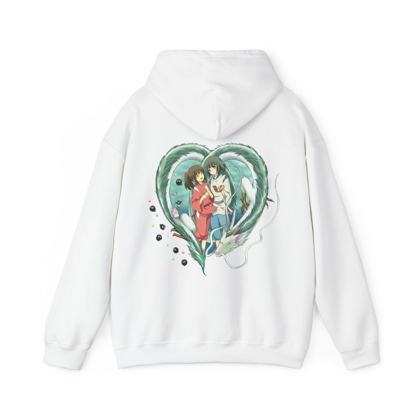 Chihiro and Haku Back Print Hoodie – 100% Cotton Spirited Away Anime Hoodie for Studio Ghibli Fans