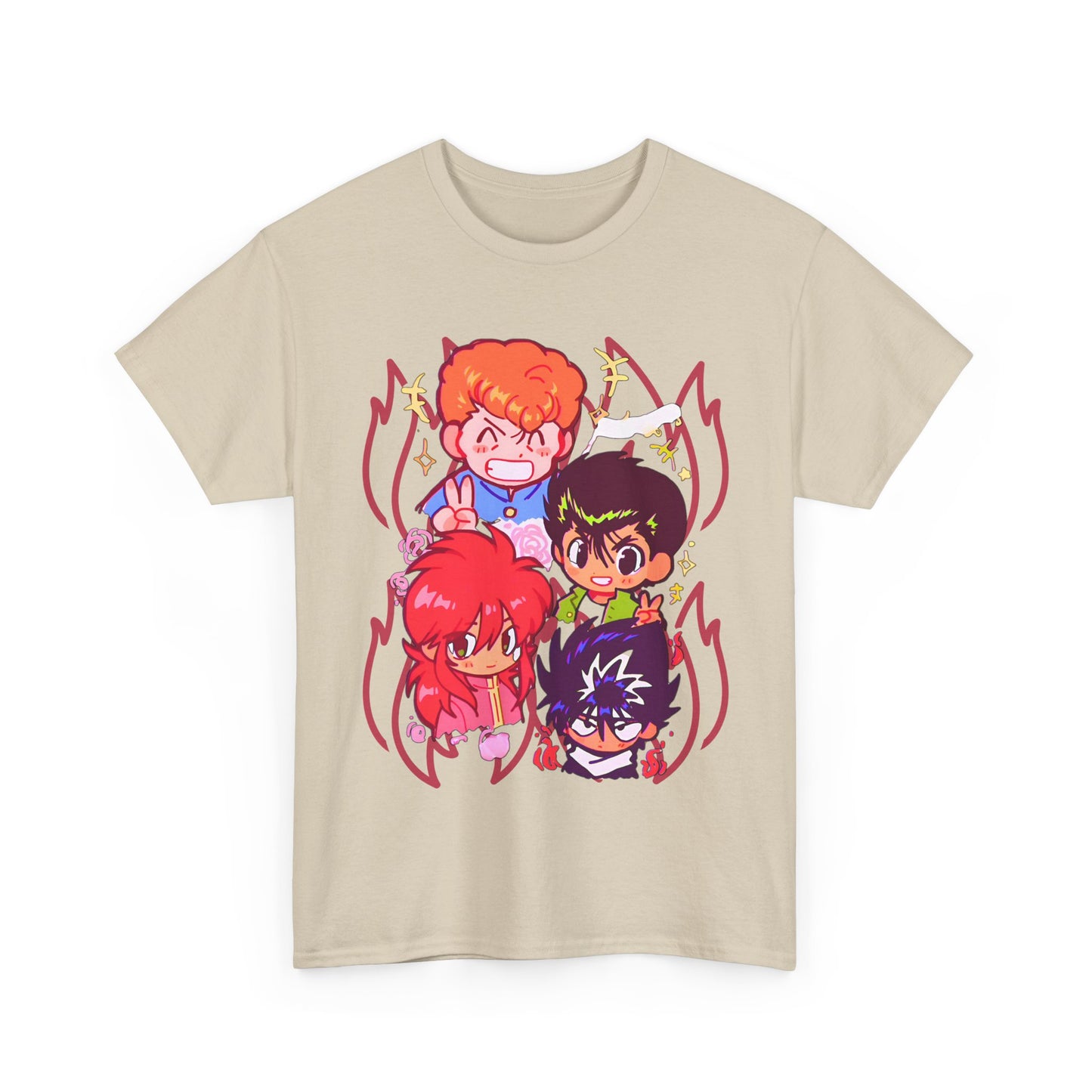 Yu Yu Hakusho T-Shirt – 100% Cotton Retro Anime Tee Featuring Yusuke and Team