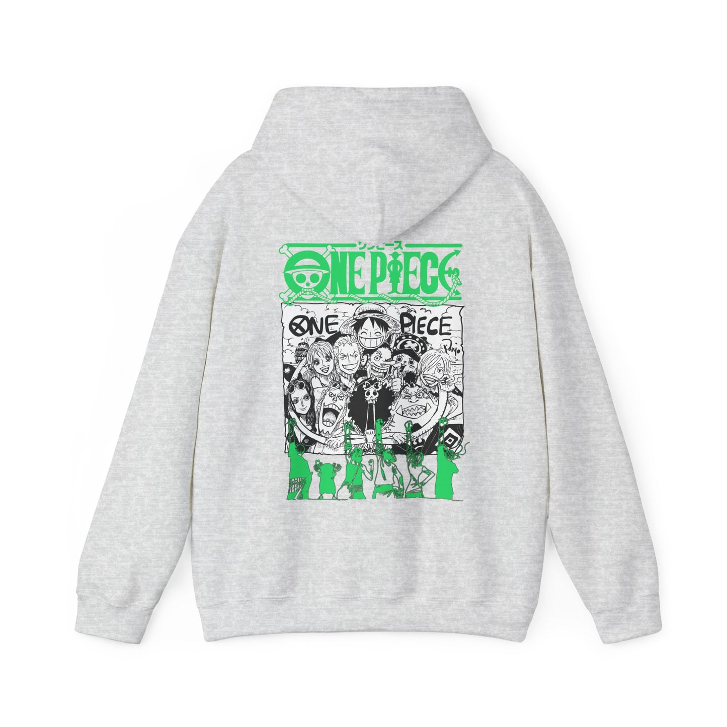 One Piece Characters Back Print Hoodie – 100% Cotton Anime Streetwear