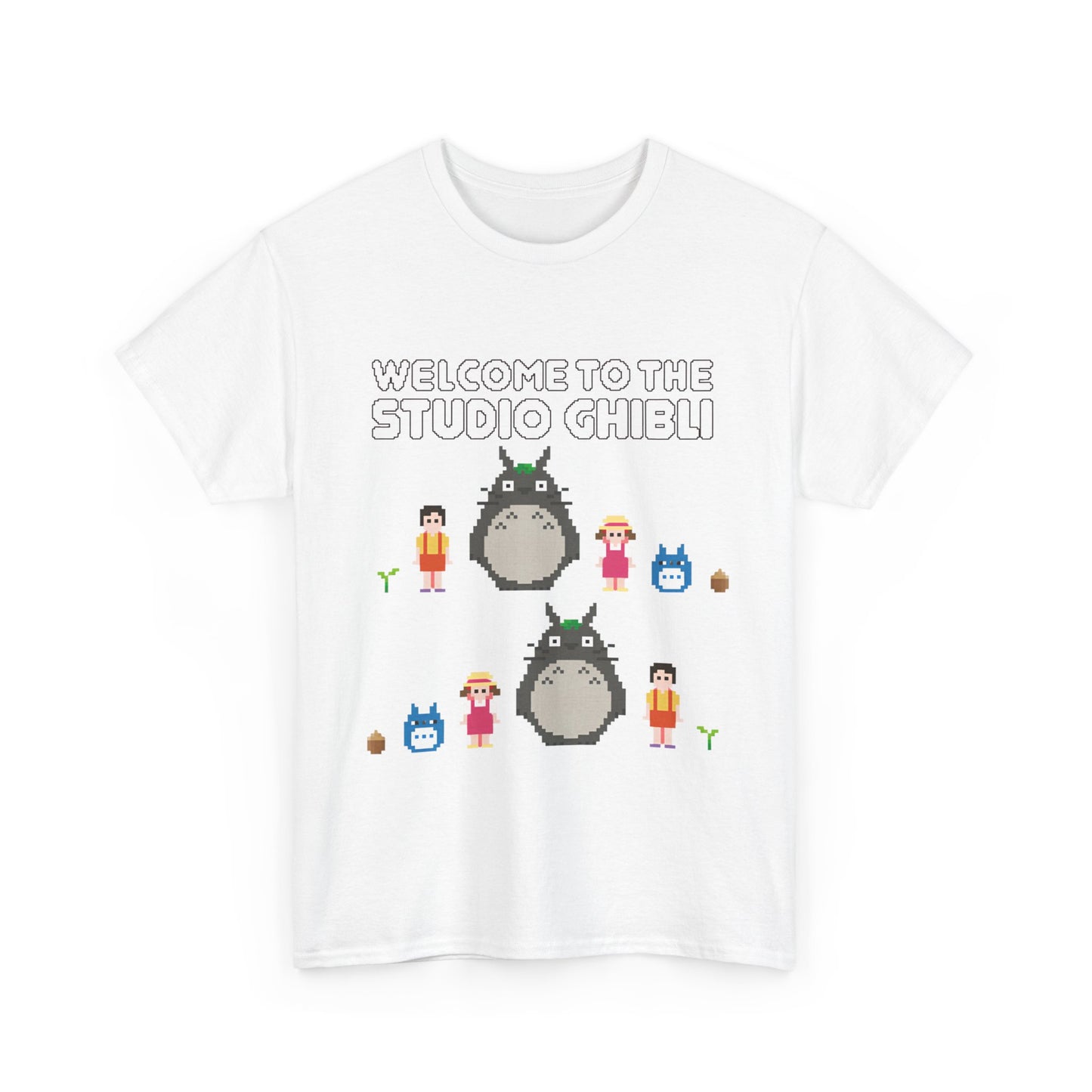 Totoro Pixel T-Shirt 100% Cotton | Studio Ghibli Anime Graphic Tee