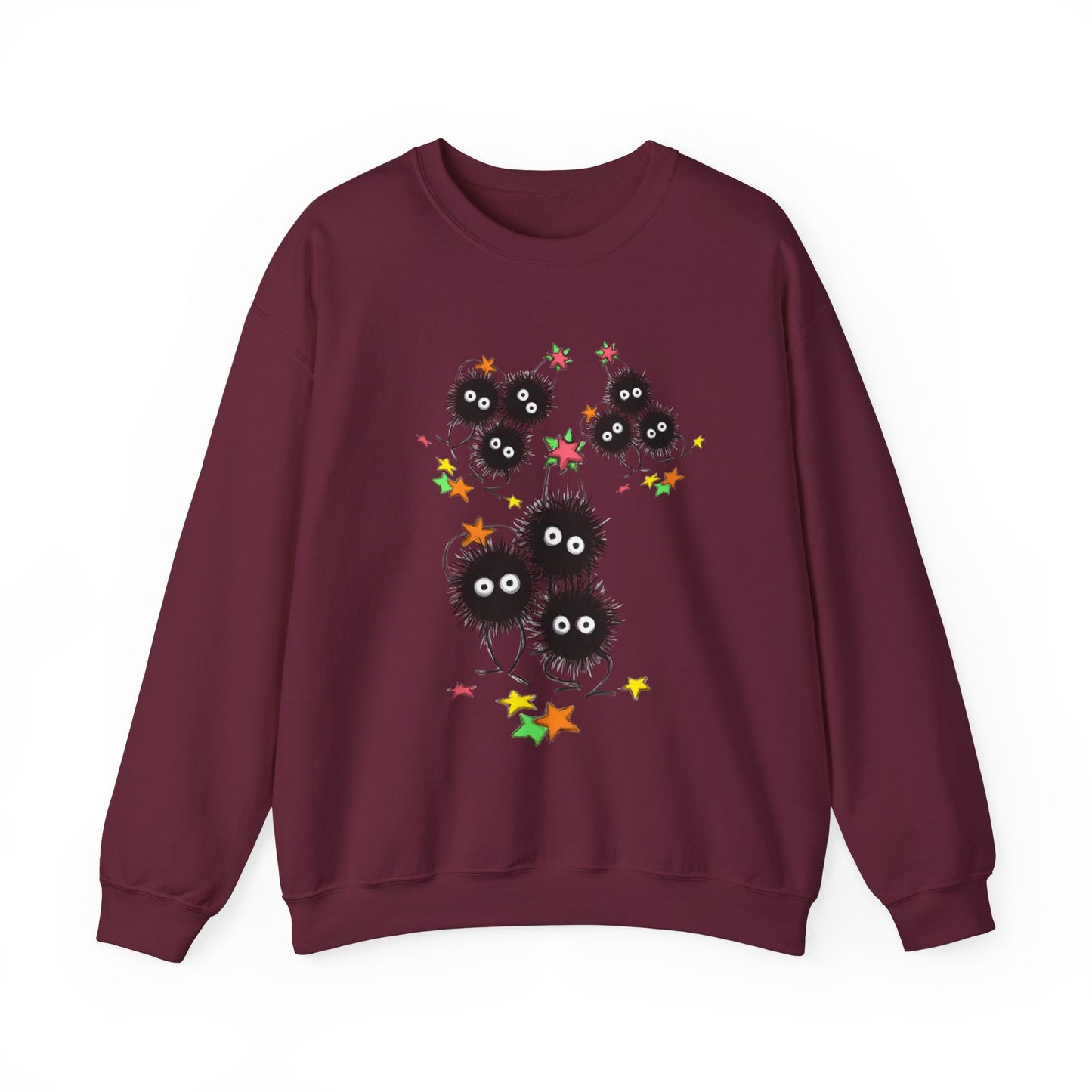 Soot Sprites Fantasy Sweatshirt – 100% Cotton Cozy Anime Pullover for Studio Ghibli Fans