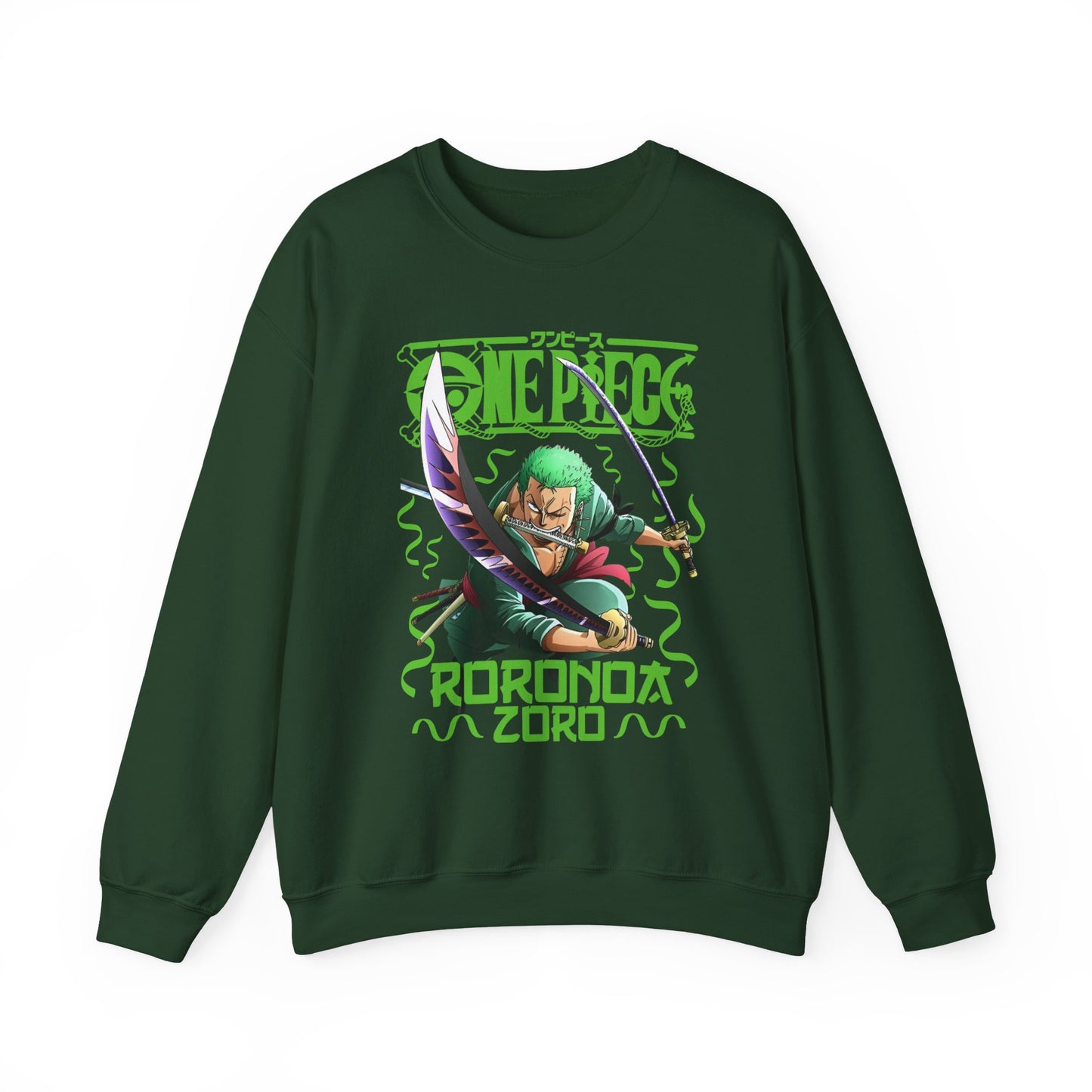 Roronoa Zoro Sword Sweatshirt – 100% Cotton One Piece Anime Pullover for Fans
