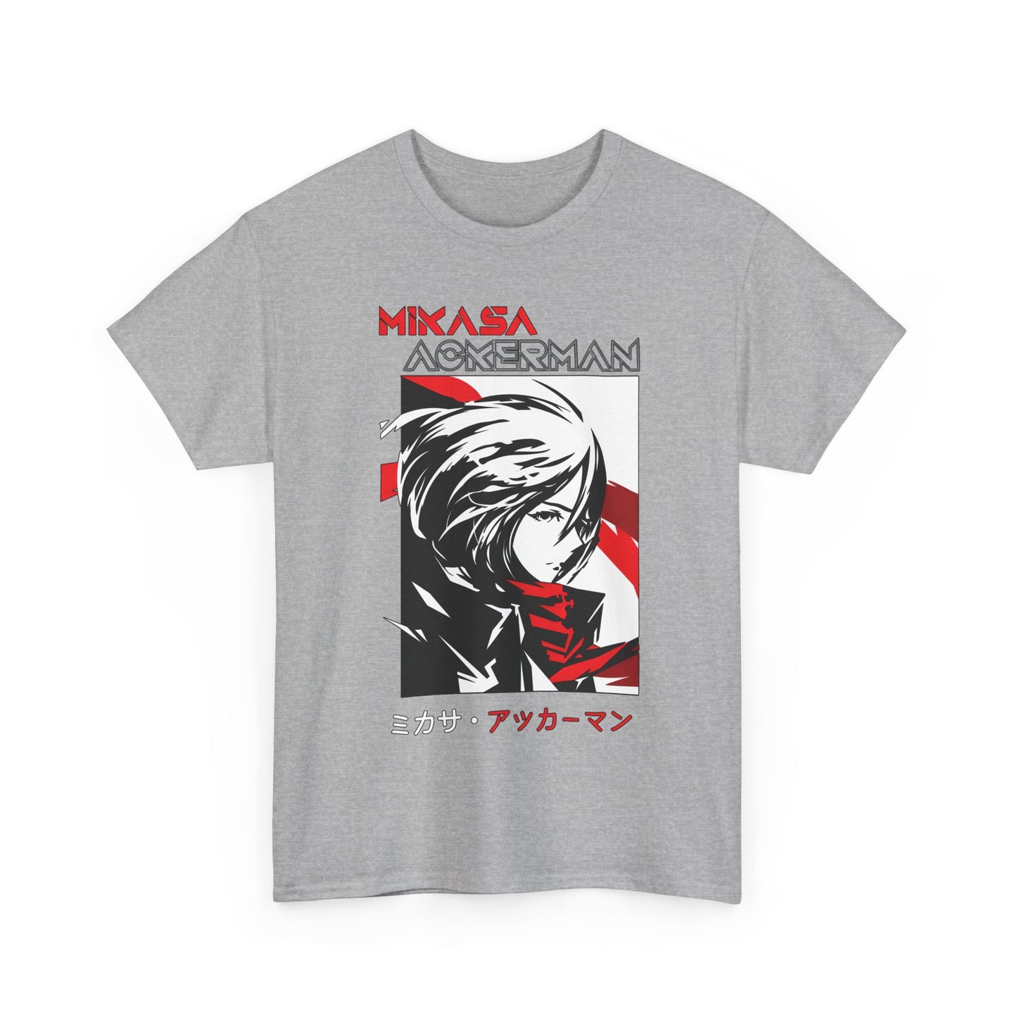 Mikasa Ackerman T-Shirt – 100% Cotton Attack on Titan Anime Tee for Fans
