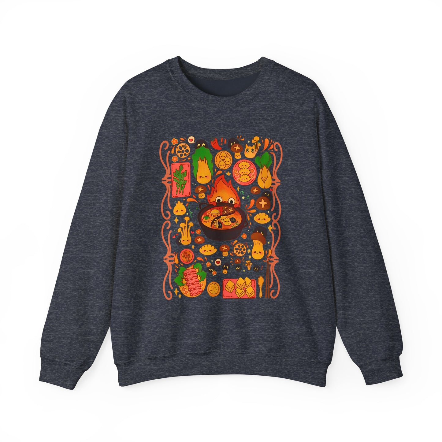 Calcifer Breakfast Sweatshirt – 100% Cotton Studio Ghibli Pullover from Howl’s Moving Castle