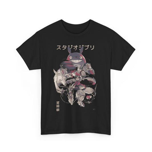 Studio Ghibli Characters T-Shirt 100% Cotton | Anime Canvas Art Tee