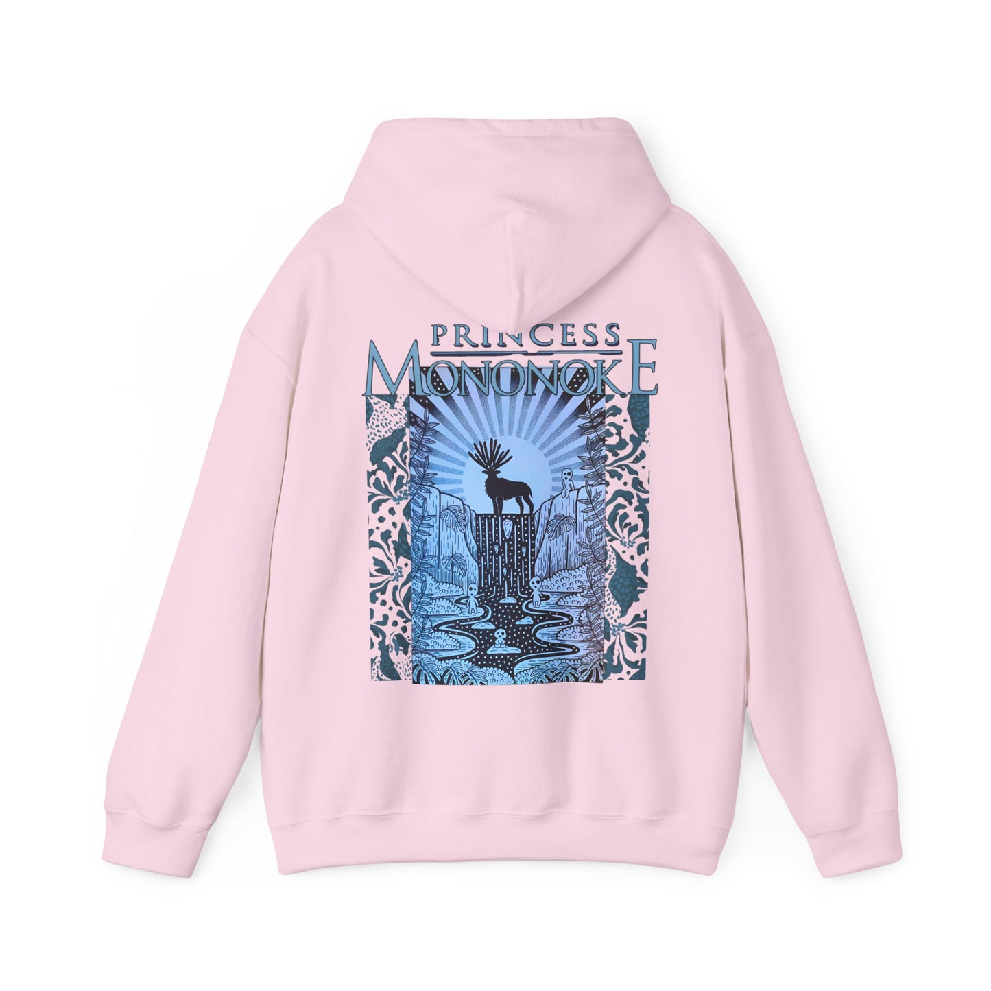 Mononoke Princess Forest Spirit Back Print Hoodie – 100% Cotton Studio Ghibli Anime Sweatshirt