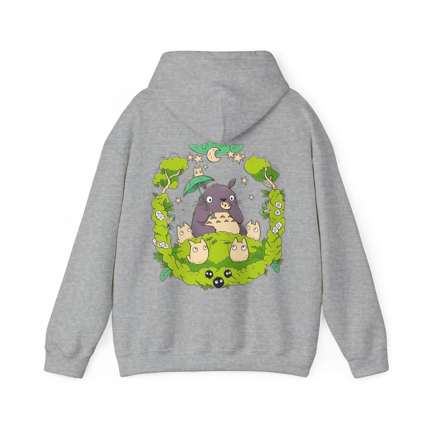 Totoro Forest Magic Back Print Hoodie – 100% Cotton Studio Ghibli Hoodie with Totoro Design