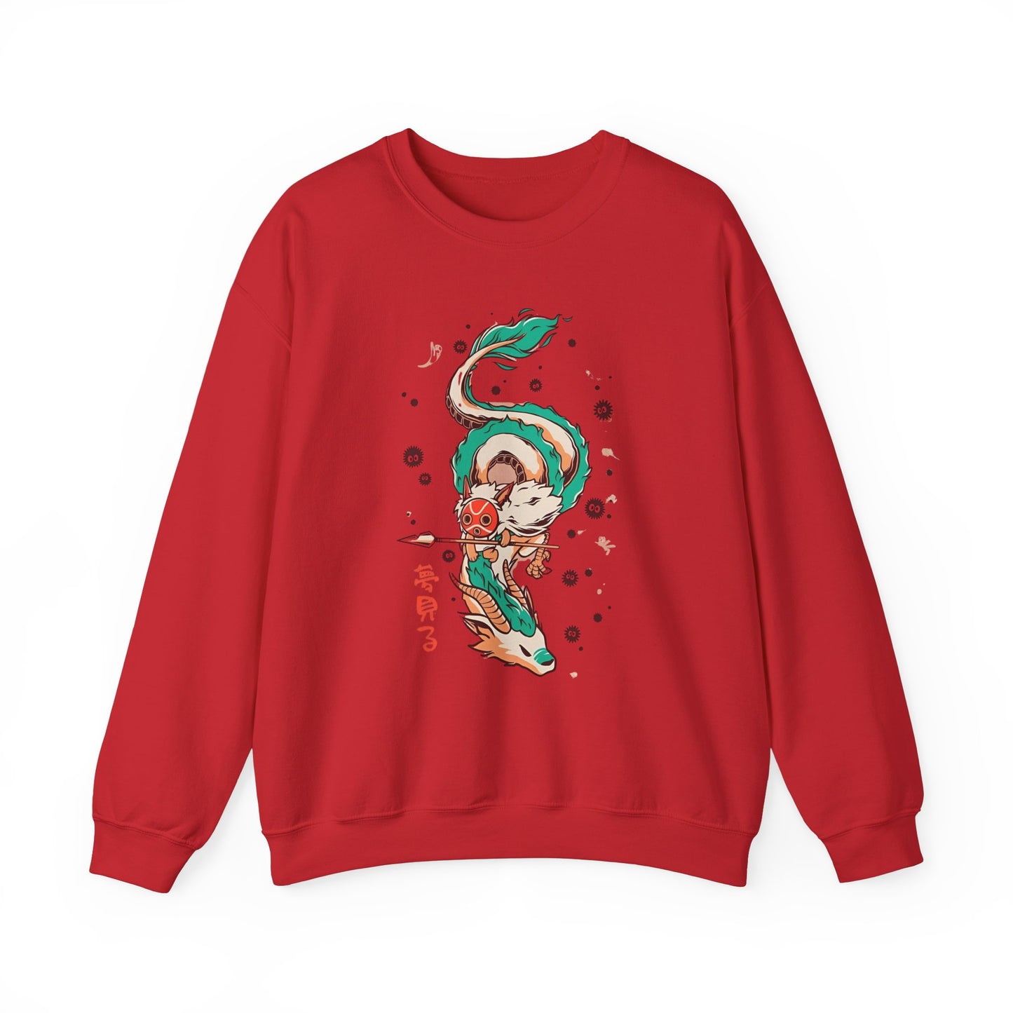 Haku and Princess Mononoke Sweatshirt – 100% Cotton Studio Ghibli Pullover for Anime Fans