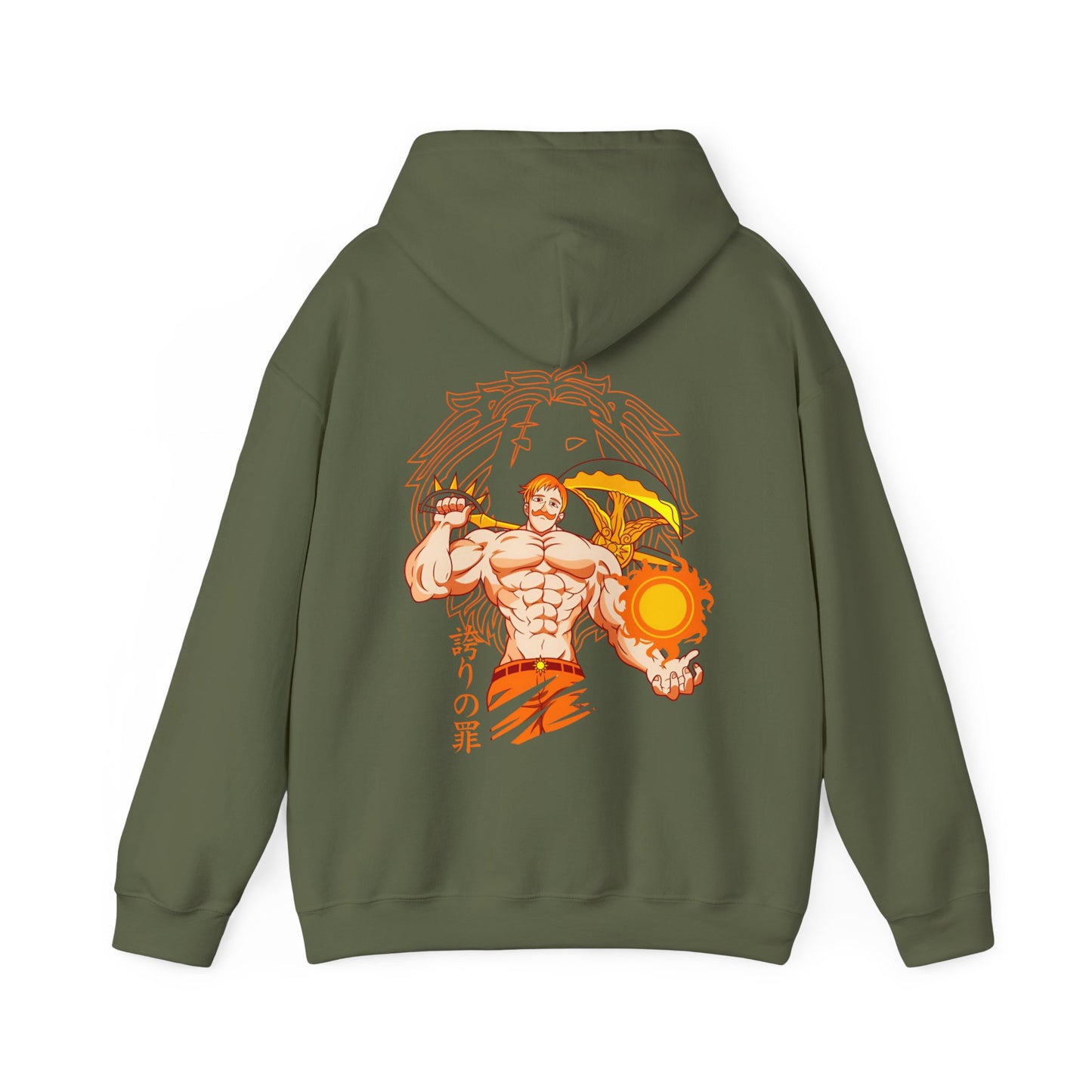 Escanor Seven Deadly Sins Back Print Hoodie – 100% Cotton Anime Hoodie for Lion’s Sin of Pride Fans