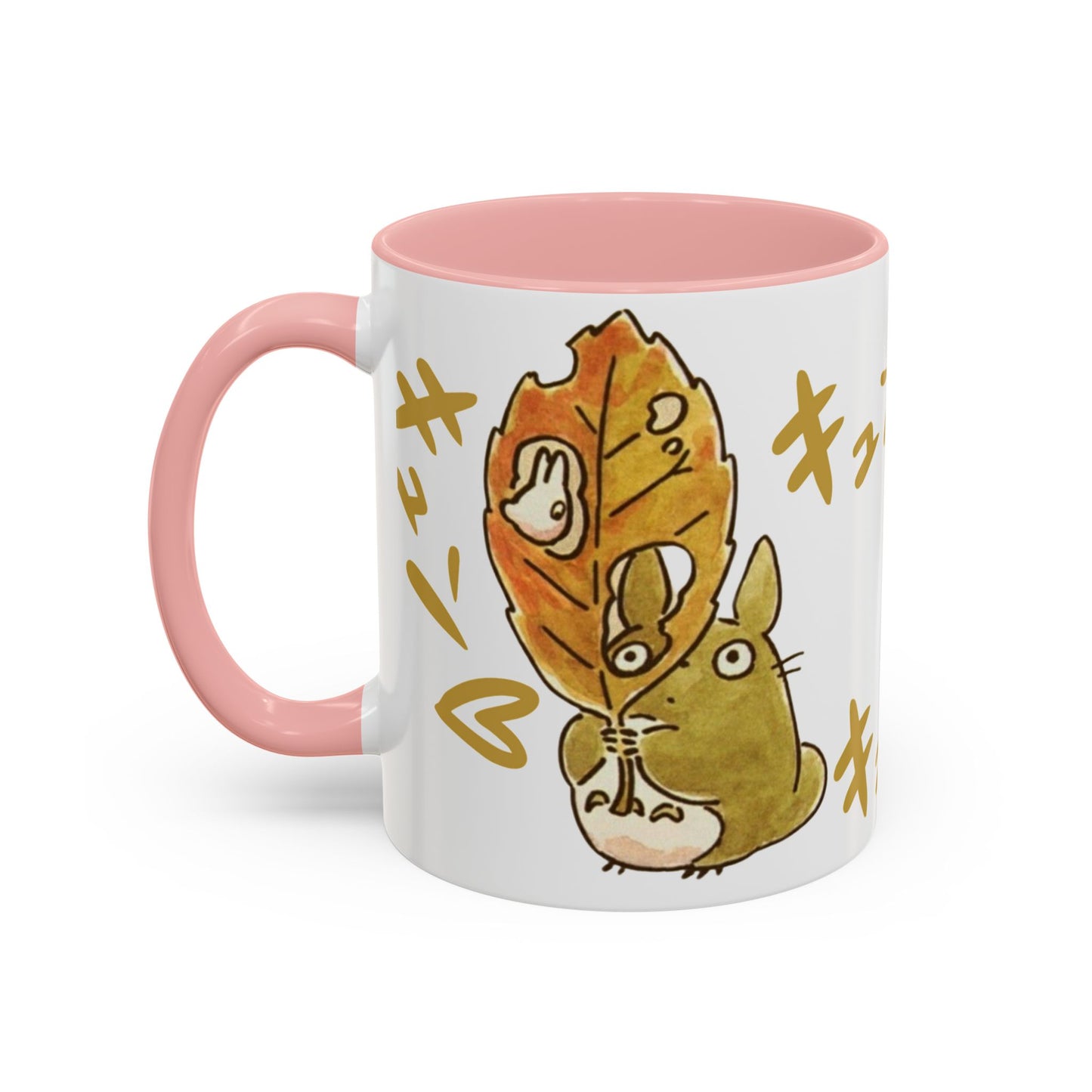 Cute Totoro Accent Mug – Studio Ghibli Color Handle Cup 11oz & 15oz – Kawaii Anime Coffee Mug Gift