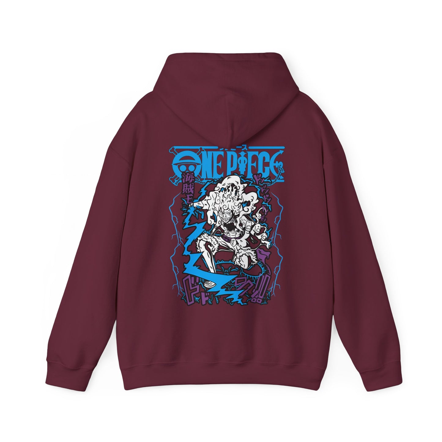 Luffy Gear Back Print Hoodie – One Piece 100% Cotton Anime Hoodie Featuring Gear 5 Design