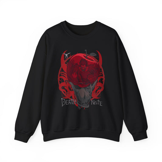 Death Note Apple Sweatshirt – 100% Cotton Anime Pullover Featuring Ryuk’s Red Apple