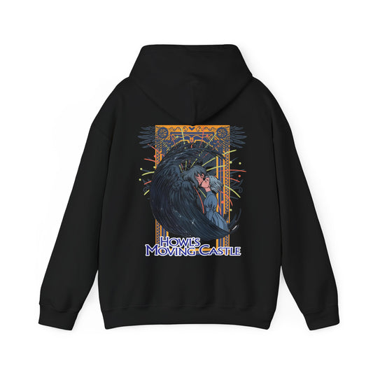 Howl’s Moving Castle Back Print Hoodie – 100% Cotton Studio Ghibli Sweatshirt for Anime Fans