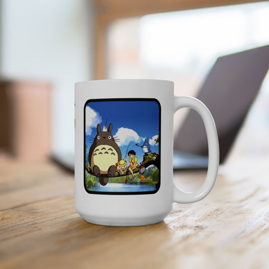 My Neighbor Totoro Collage Mug – Studio Ghibli Coffee Cup 11oz & 15oz – Cute Anime Gift for Totoro Fans