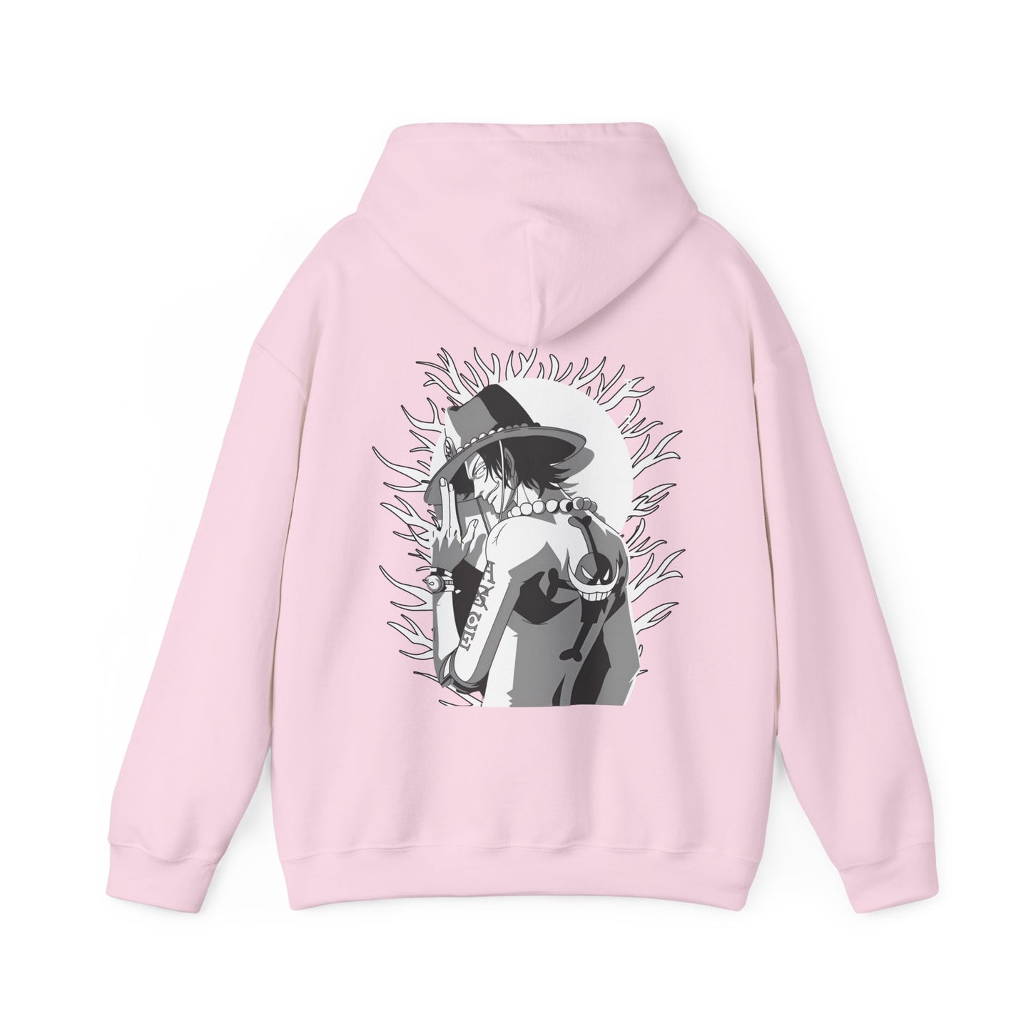 Portgas D. Ace One Piece Back Print Hoodie – 100% Cotton Anime Hoodie for Fire Fist Fans