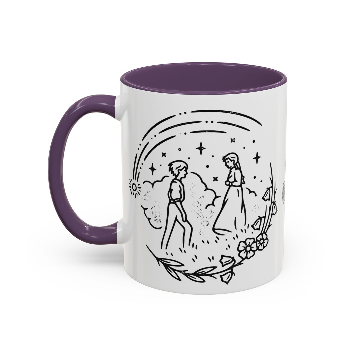 Calcifer Accent Mug – Howl’s Moving Castle Cup with Colored Handle – Studio Ghibli Gift 11oz & 15oz