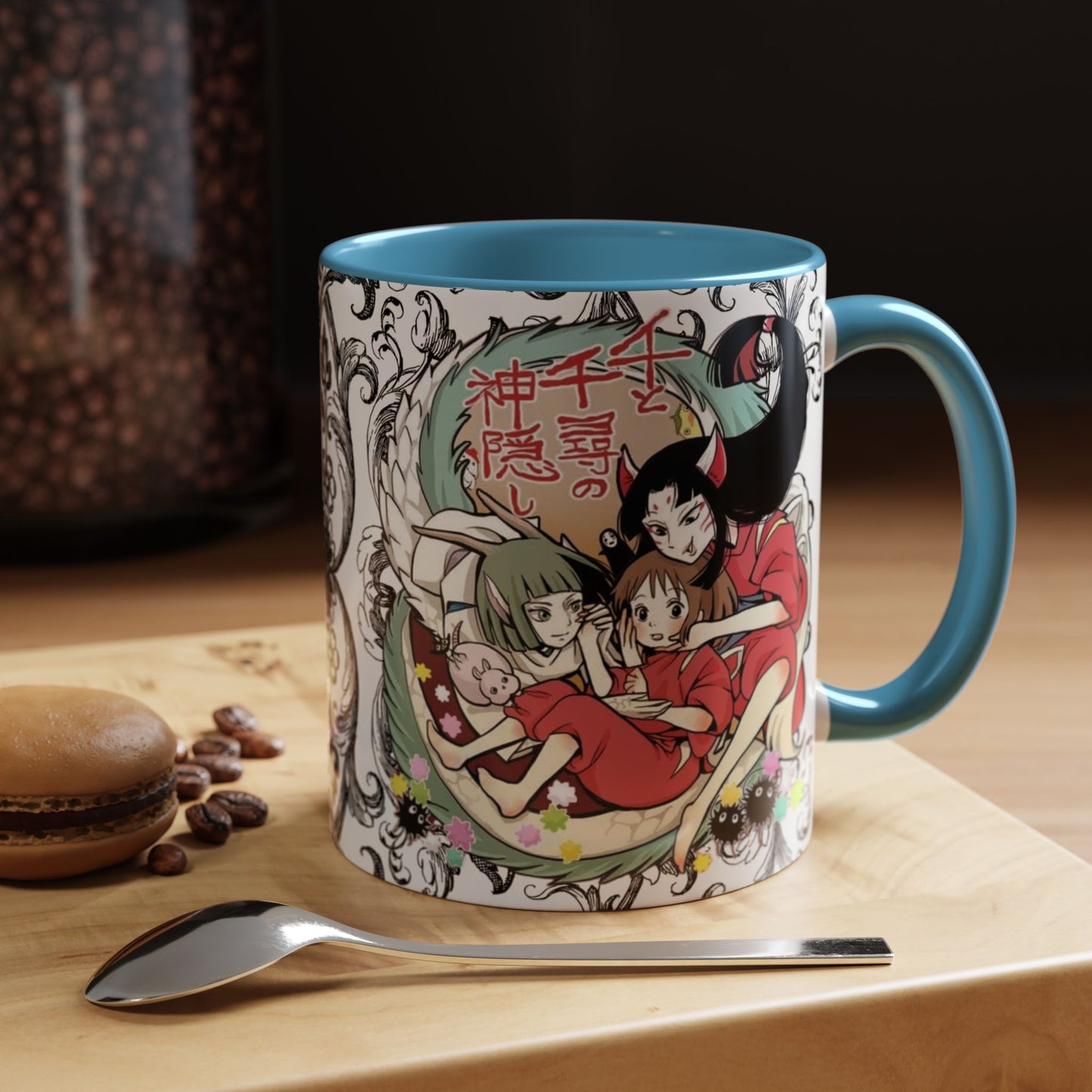 Spirited Away Cool Accent Mug – Studio Ghibli Color Handle Coffee Cup – 11oz & 15oz Ceramic Gift for Anime Fans