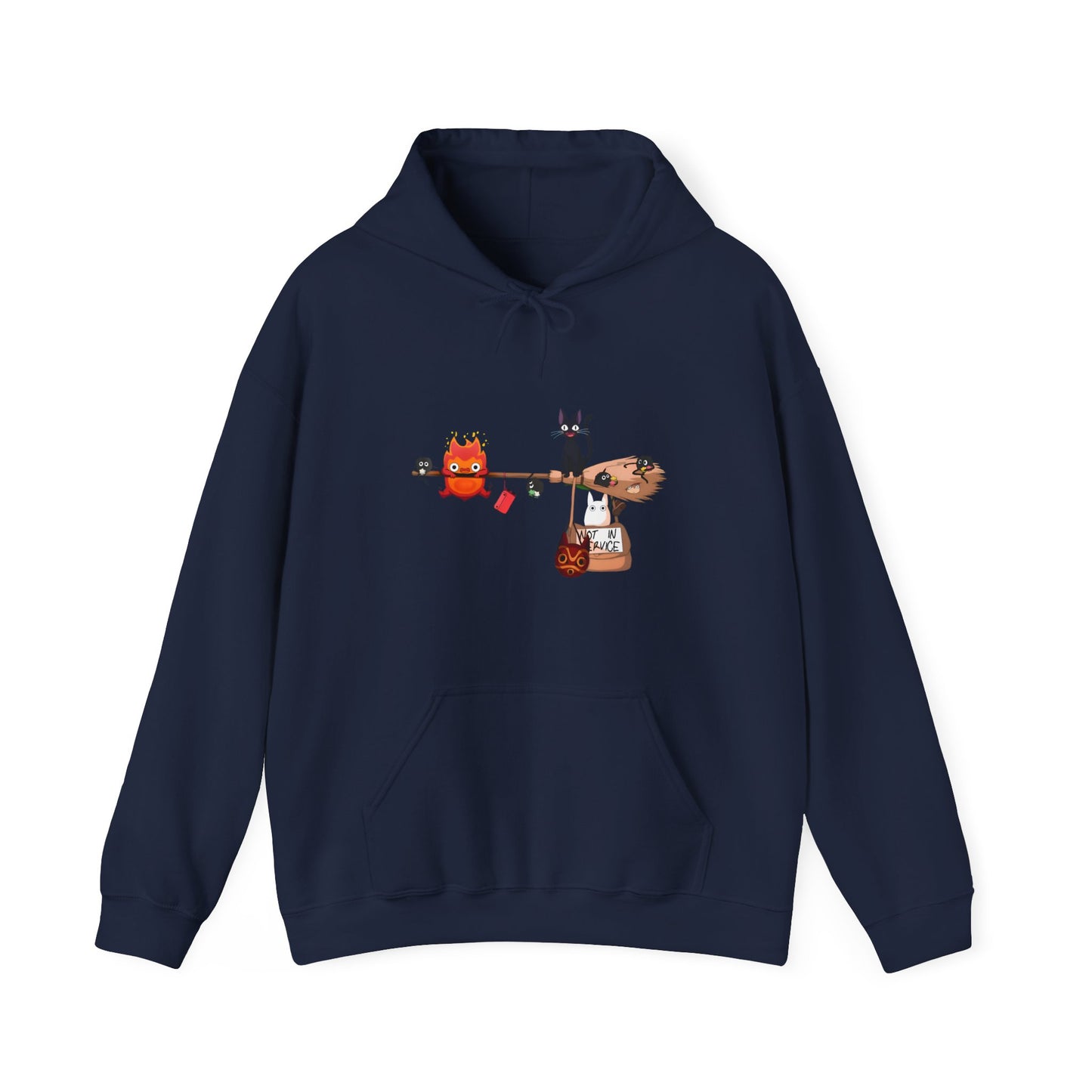 Calcifer Jiji Soot Sprites Hoodie – 100% Cotton Studio Ghibli Anime Character Hoodie