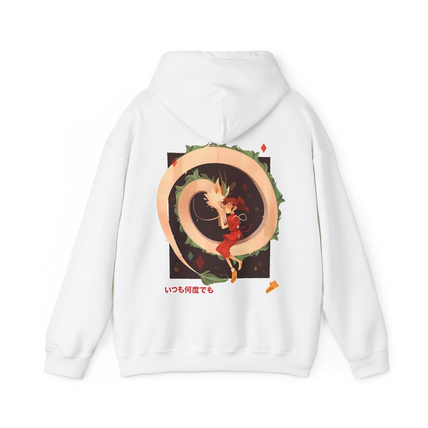 Spirited Away Love Back Print Hoodie – 100% Cotton Studio Ghibli Anime Hoodie with Chihiro and Haku