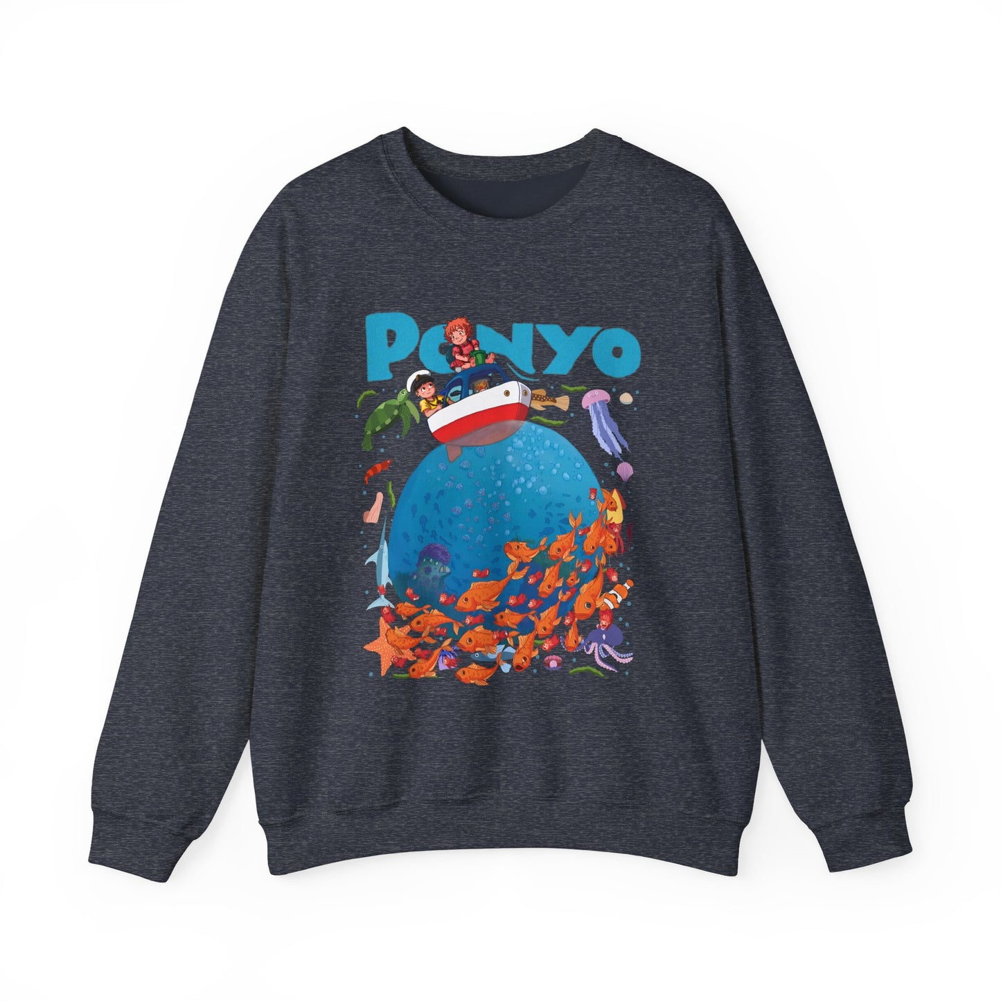 Ponyo and Sosuke Boat Adventure Sweatshirt – 100% Cotton Studio Ghibli Inspired Pullover