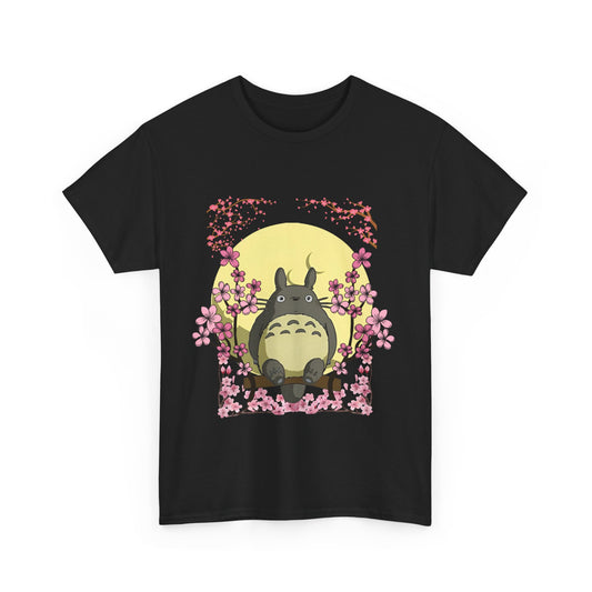 Totoro Sakura Moon T-Shirt – 100% Cotton Studio Ghibli Cherry Blossom Tee
