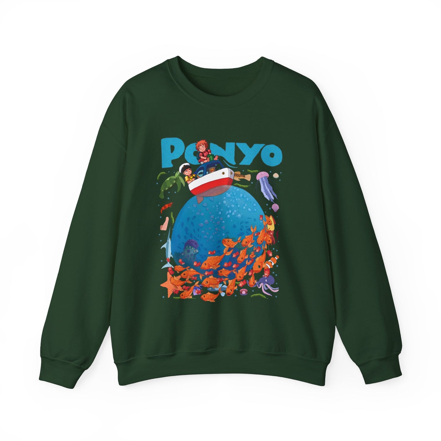 Ponyo and Sosuke Boat Adventure Sweatshirt – 100% Cotton Studio Ghibli Inspired Pullover