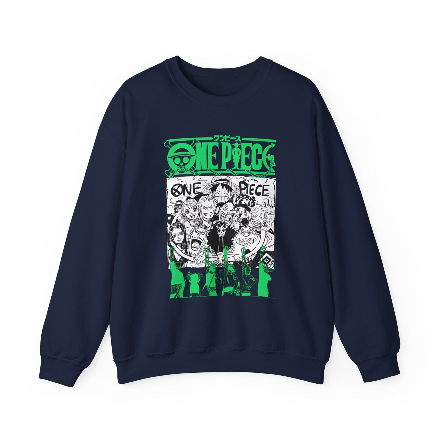 One Piece Characters Sweatshirt – 100% Cotton Anime Crew Pullover for True Fans