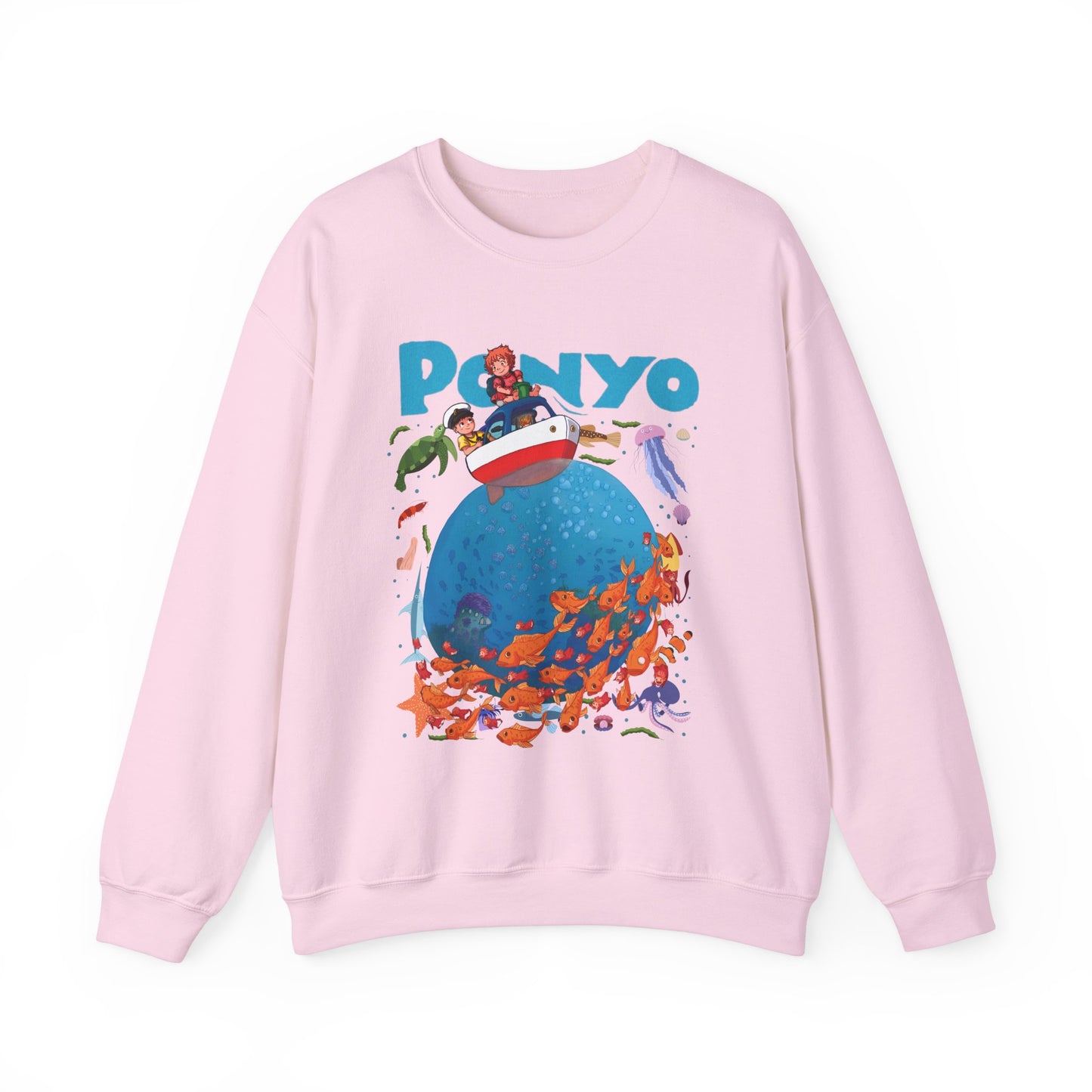 Ponyo and Sosuke Boat Adventure Sweatshirt – 100% Cotton Studio Ghibli Inspired Pullover